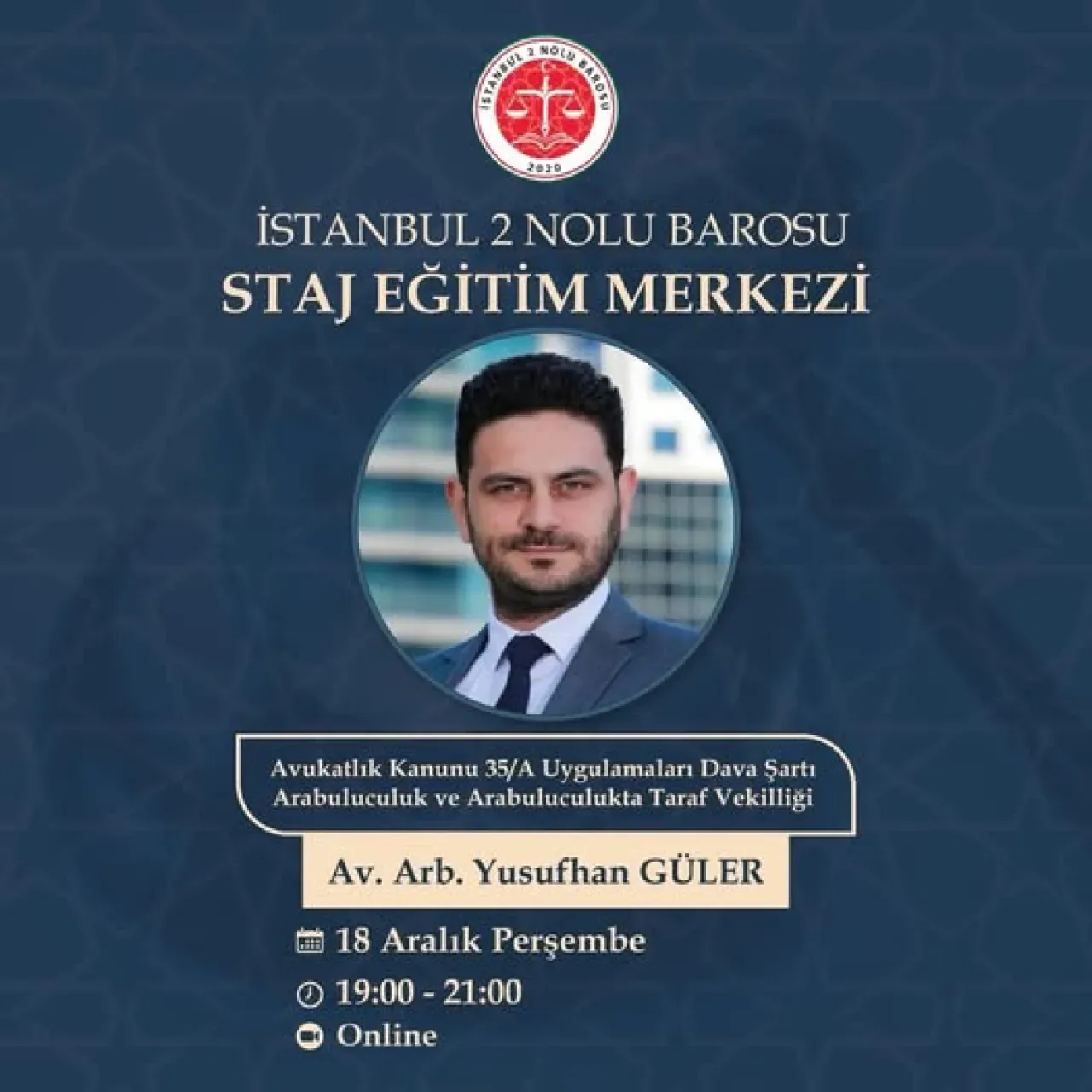 İstanbul Barosu'ndan Arabuluculuk ve Dava Şartı Eğitimi İstanbul Barosu'ndan Arabuluculuk ve Dava Şartı Eğitimi