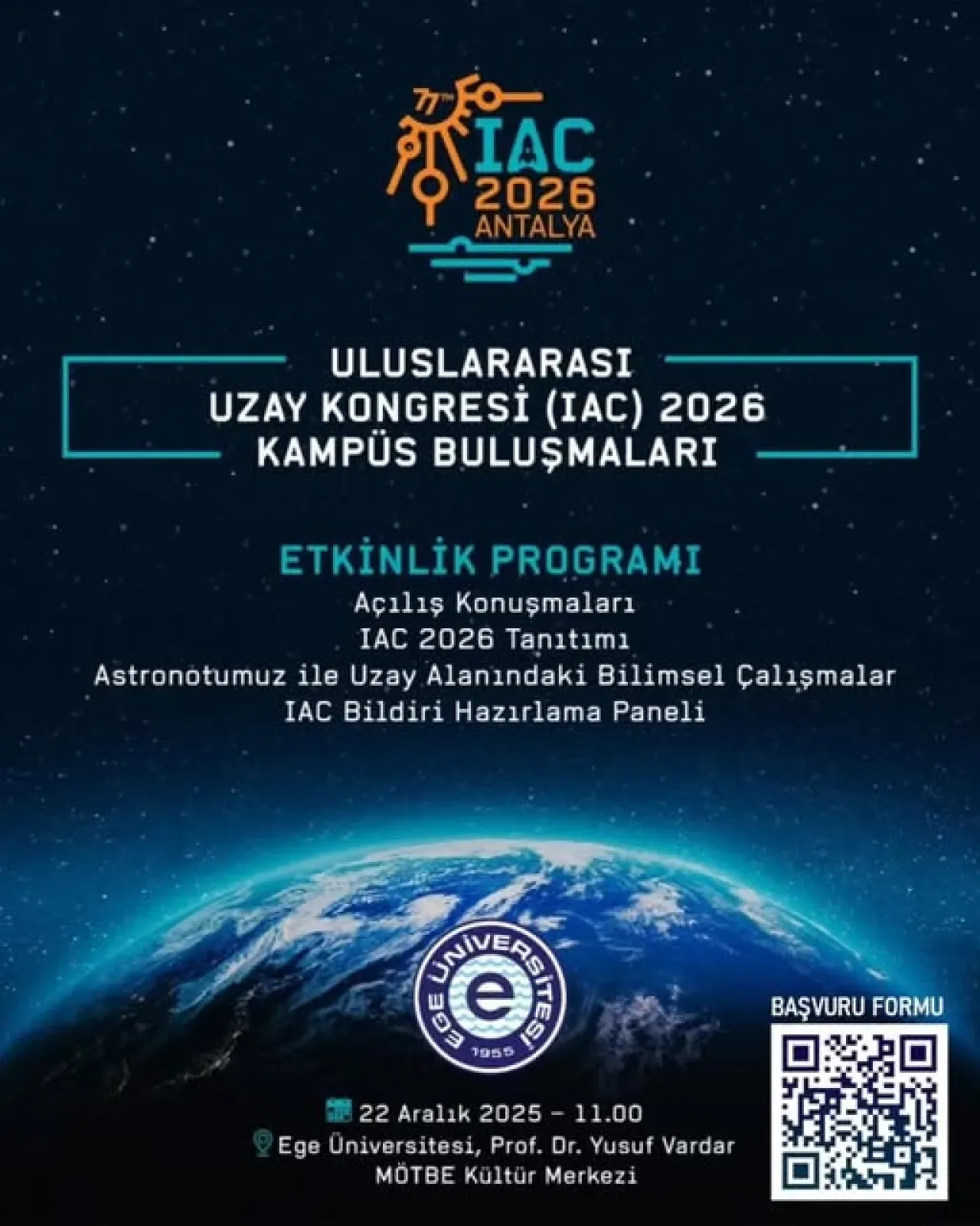 Ege Üniversitesi, 2026 Uluslararası Uzay Kongresi'ne Ev Sahipliği Yapacak Ege Üniversitesi, 2026 Uluslararası Uzay Kongresi'ne Ev Sahipliği Yapacak
