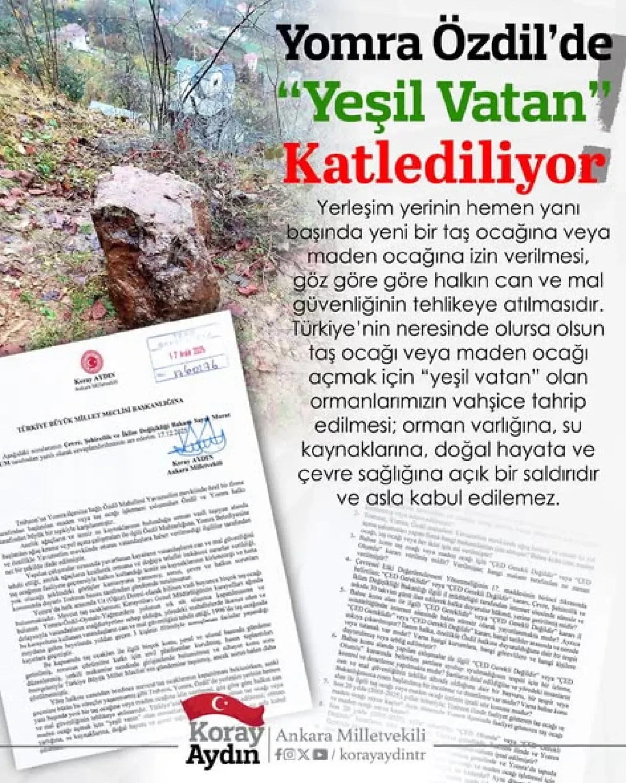 Trabzon Yomra'da Yeni Taş Ocağı Projesi Halkı ve Doğayı Tehdit Ediyor Trabzon Yomra'da Yeni Taş Ocağı Projesi Halkı ve Doğayı Tehdit Ediyor