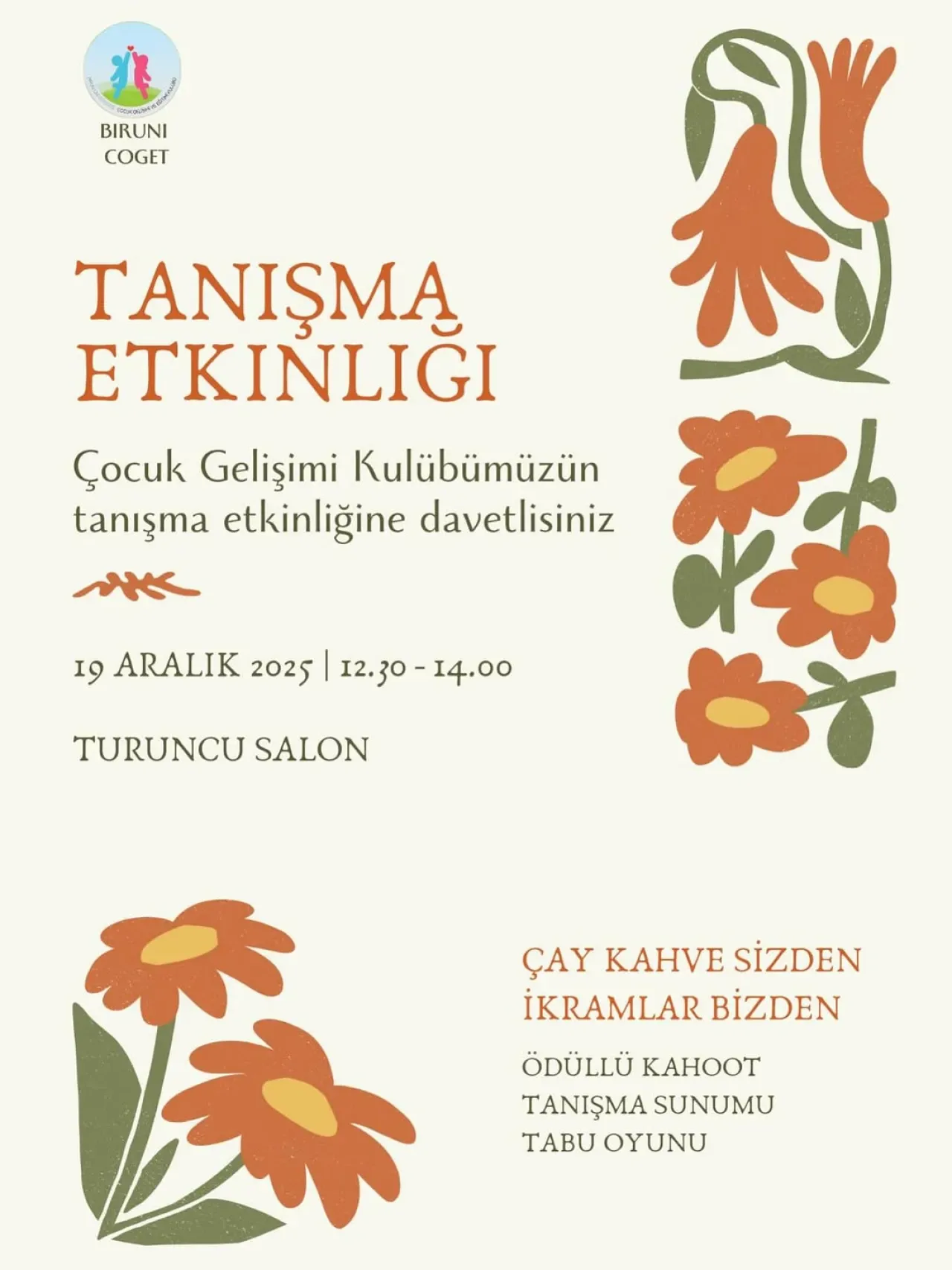 Biruni Üniversitesi ÇOGET Kulübü Tanışma Etkinliği Bu Cuma Gerçekleşiyor Biruni Üniversitesi ÇOGET Kulübü Tanışma Etkinliği Bu Cuma Gerçekleşiyor