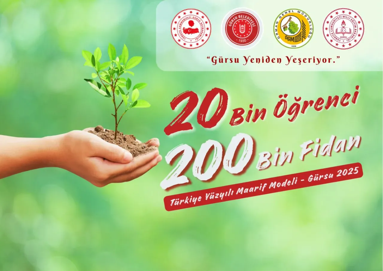 Gürsu'da 20 Bin Öğrenci ile 200 Bin Fidan Toprakla Buluşuyor Gürsu'da 20 Bin Öğrenci ile 200 Bin Fidan Toprakla Buluşuyor
