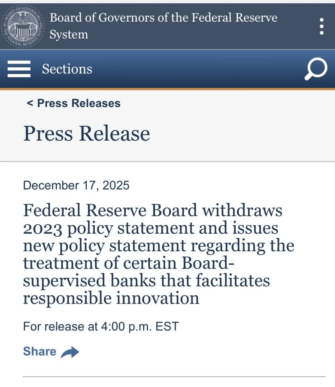 Federal Reserve, Sigortasız Bankaların Kripto Varlık İşlemlerine Katılımının Önünü Açtı Federal Reserve, Sigortasız Bankaların Kripto Varlık İşlemlerine Katılımının Önünü Açtı