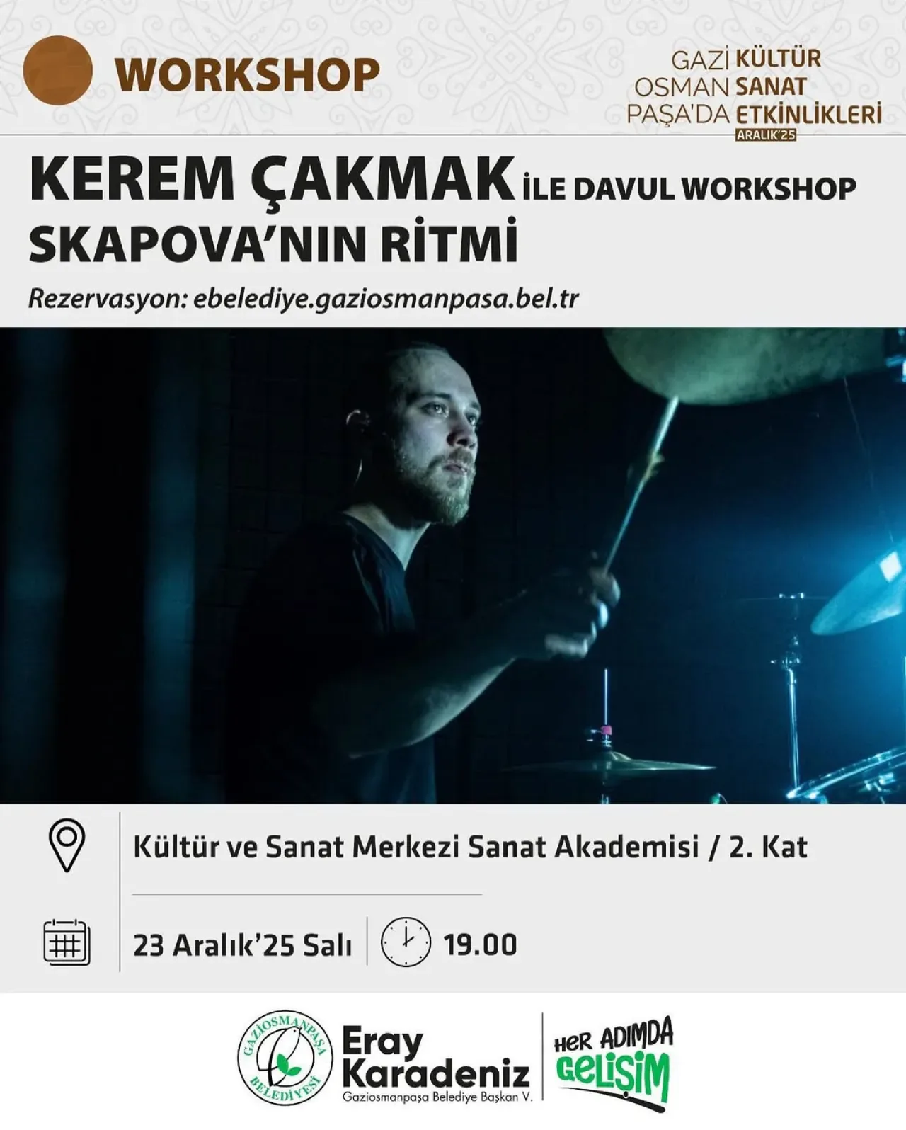 Gaziosmanpaşa'da Davul Workshop'u: Ritimlerle Dolu Bir Sanat Akşamı Gaziosmanpaşa'da Davul Workshop'u: Ritimlerle Dolu Bir Sanat Akşamı