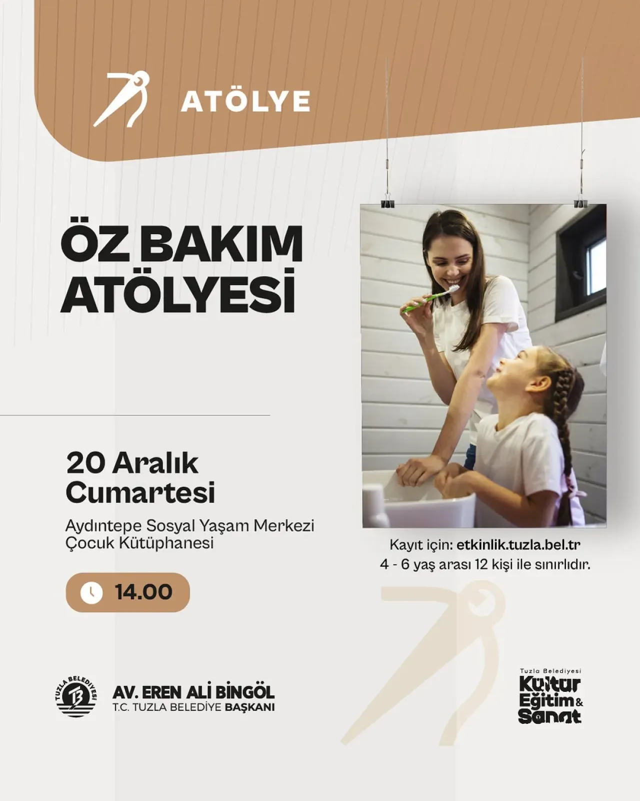Tuzla'da Çocuklar İçin Ücretsiz Öz Bakım Atölyesi Düzenleniyor Tuzla'da Çocuklar İçin Ücretsiz Öz Bakım Atölyesi Düzenleniyor