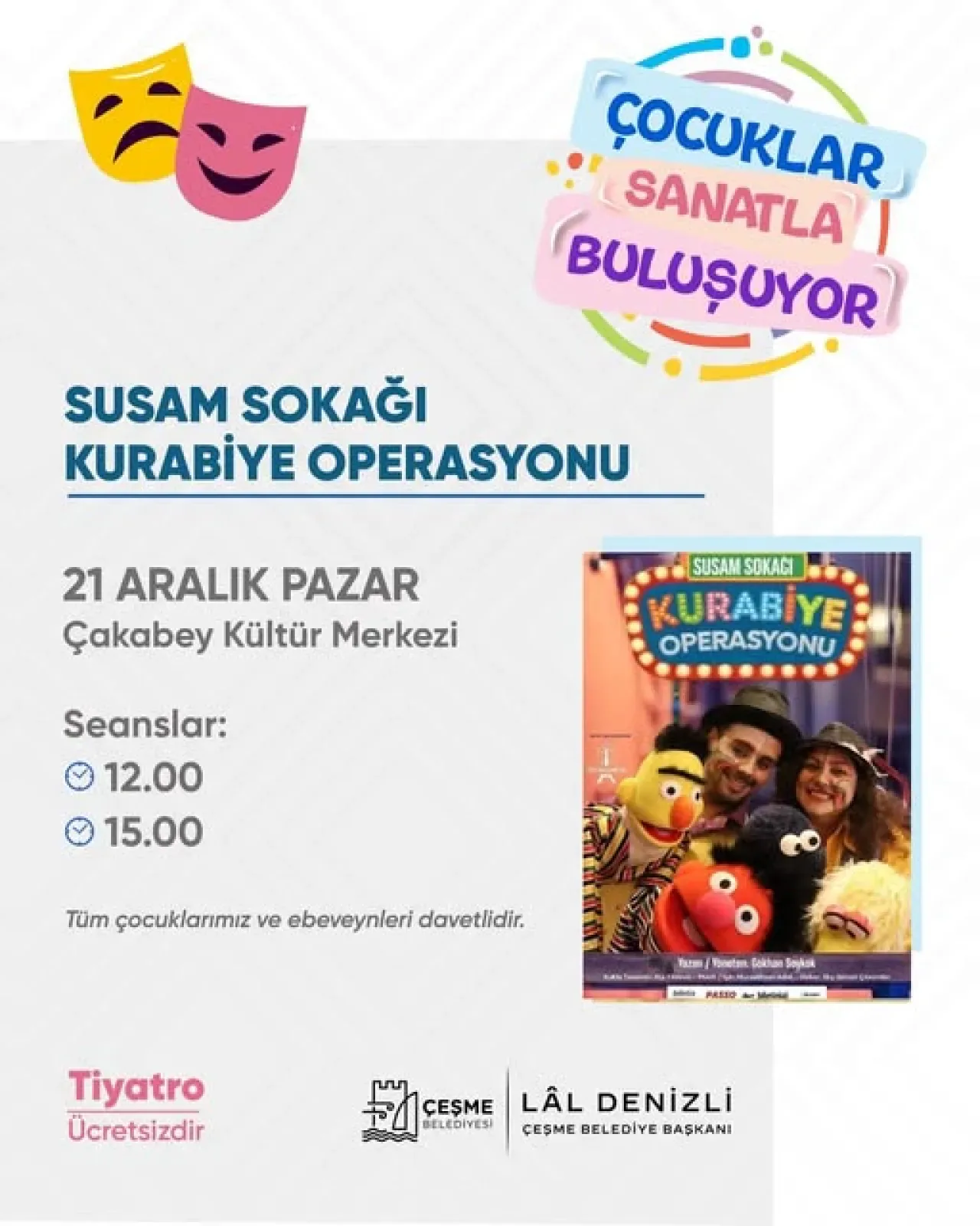 Çeşme'de Çocuklar Susam Sokağı ile Buluşuyor: Ücretsiz Tiyatro Gösterisi Çeşme'de Çocuklar Susam Sokağı ile Buluşuyor: Ücretsiz Tiyatro Gösterisi