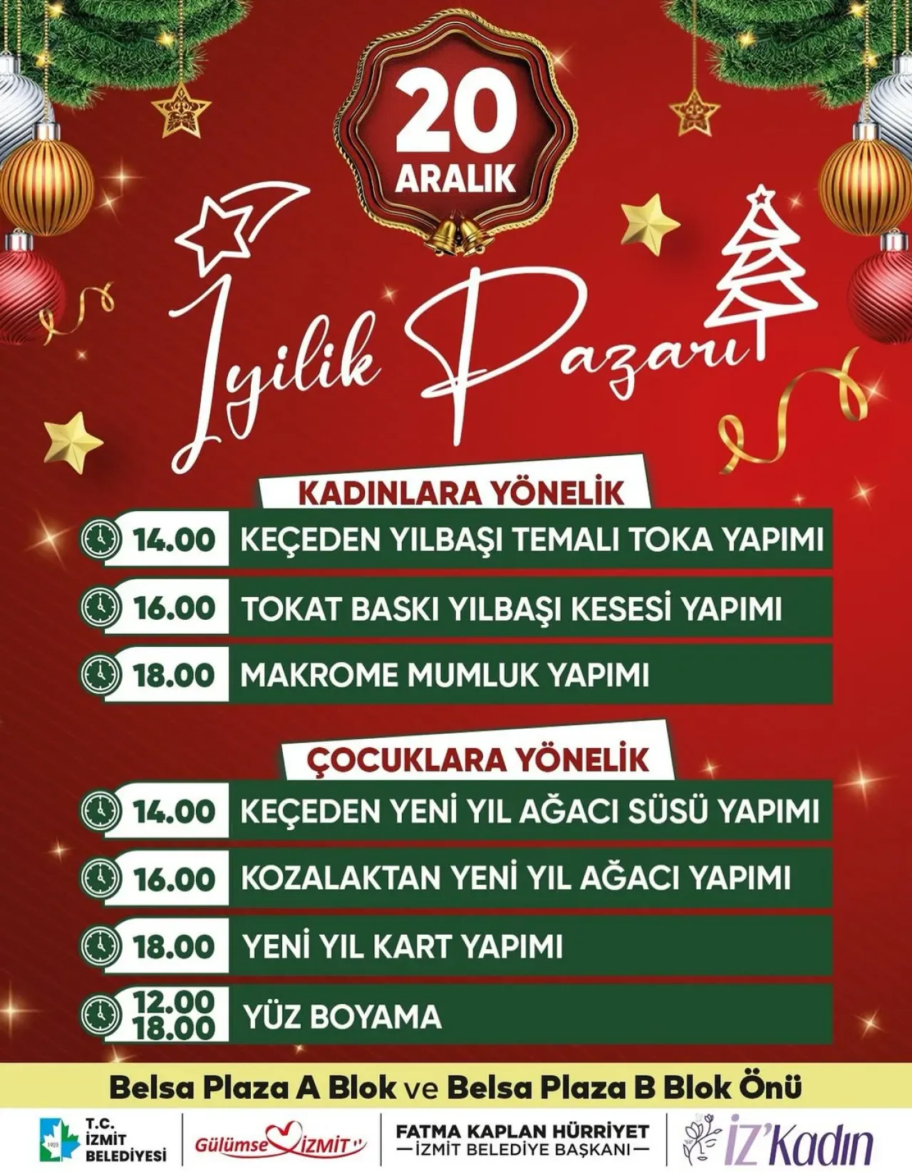 İzmit'te Yılbaşı İyilik Pazarı'nda Yeni Yıl Coşkusu İzmit'te Yılbaşı İyilik Pazarı'nda Yeni Yıl Coşkusu