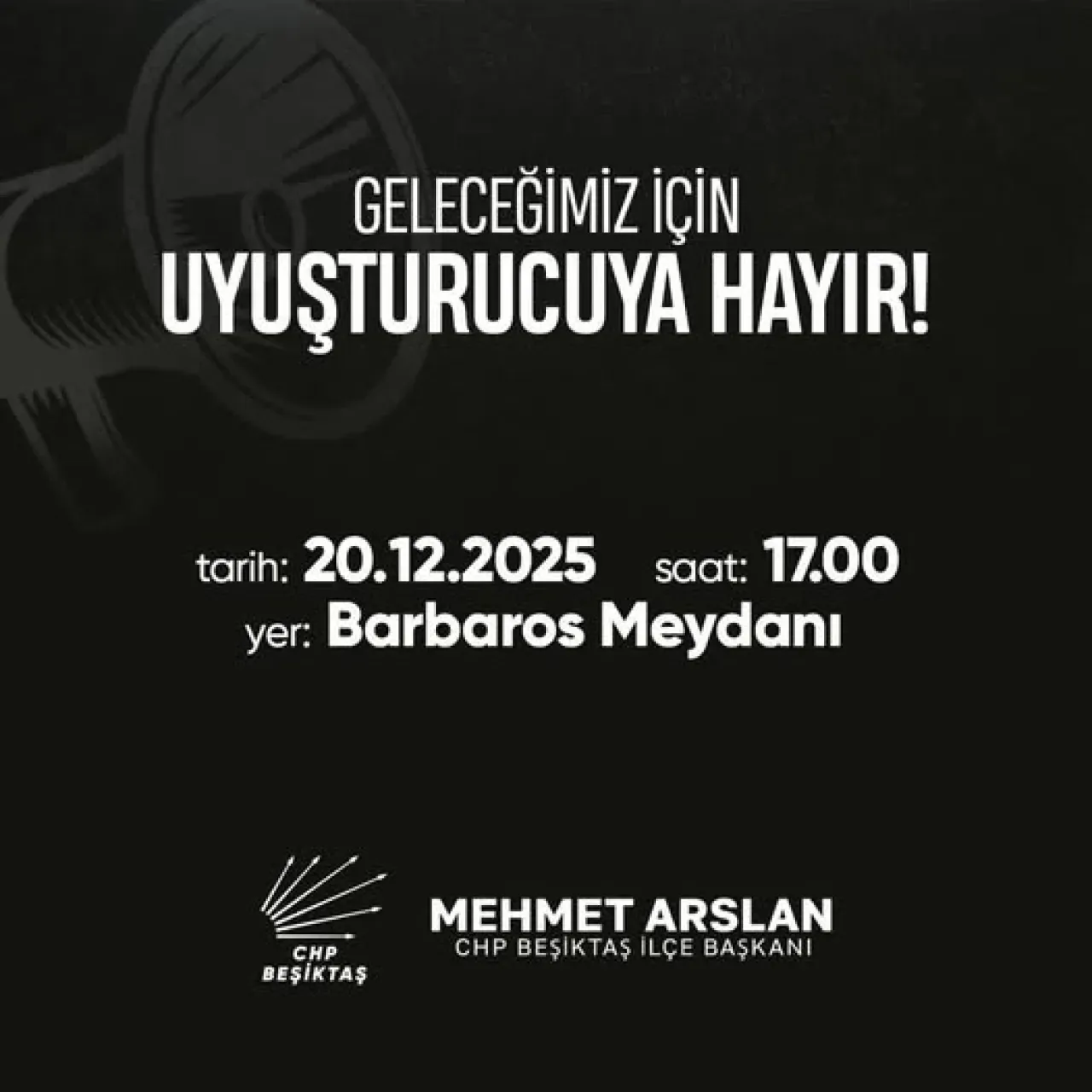 CHP Beşiktaş'tan Uyuşturucu ile Mücadele İçin Önemli Çağrı ve Etkinlik CHP Beşiktaş'tan Uyuşturucu ile Mücadele İçin Önemli Çağrı ve Etkinlik