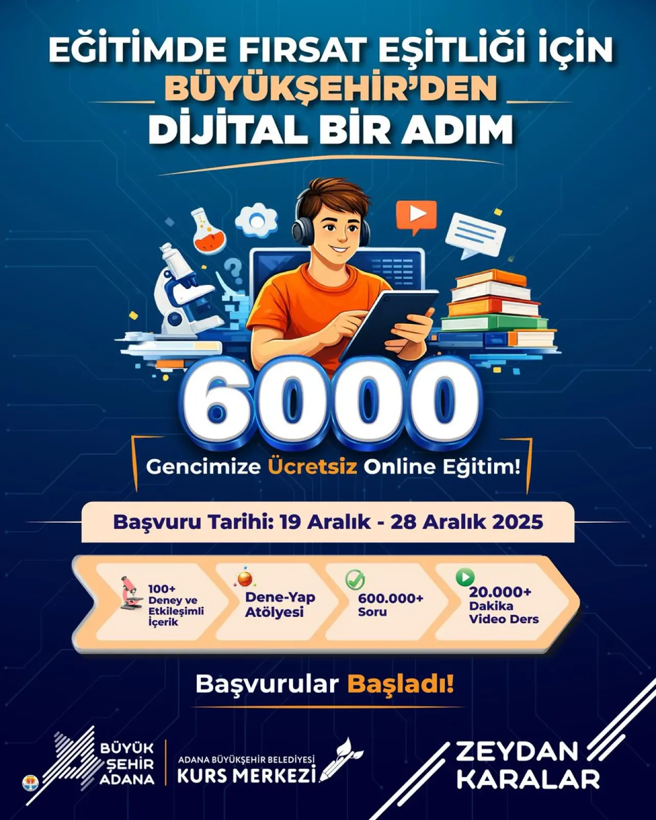 Adana'da 6.000 Öğrenciye Ücretsiz Online Eğitim Desteği Adana'da 6.000 Öğrenciye Ücretsiz Online Eğitim Desteği