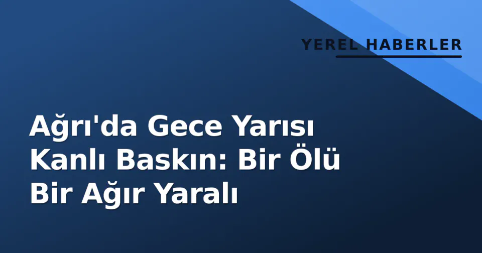 Ağrı'da Gece Yarısı Kanlı Baskın: Bir Ölü Bir Ağır Yaralı görseli