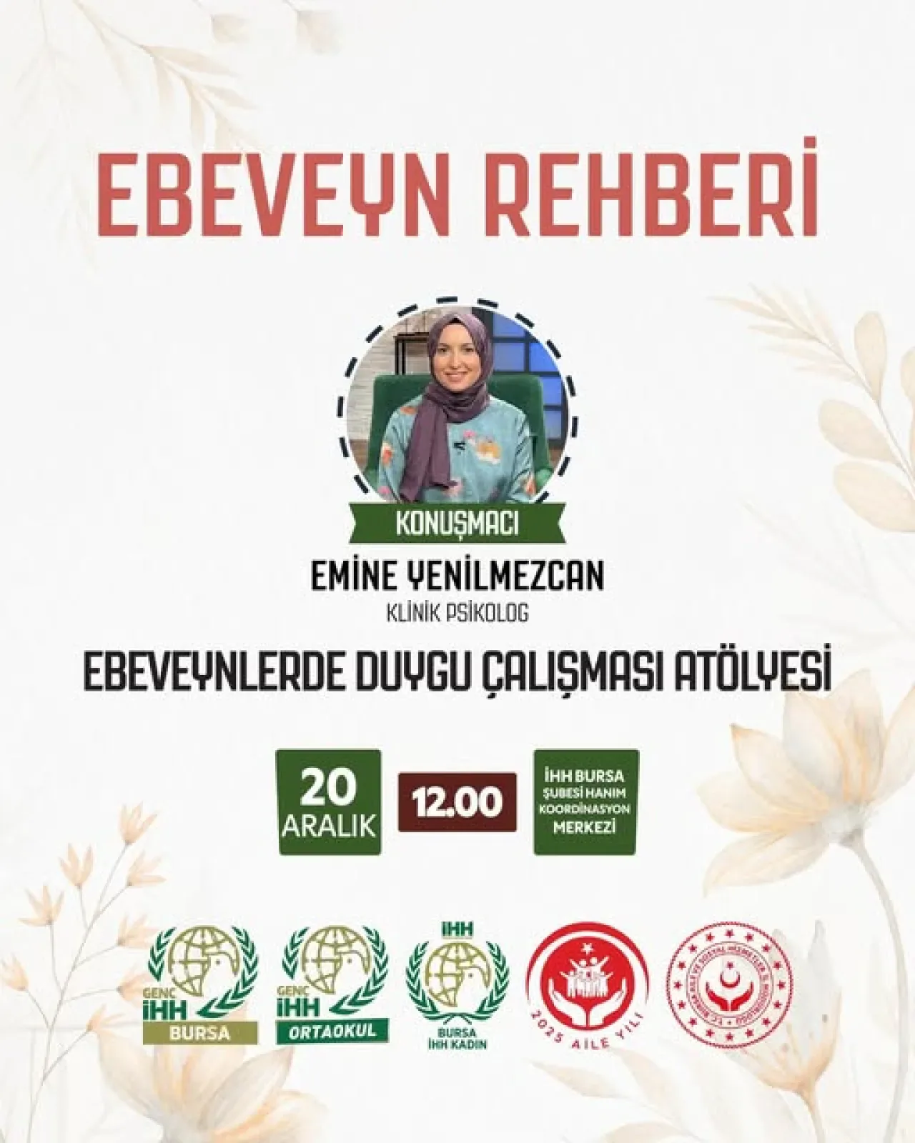 Bursa'da Ebeveynlerde Duygu Çalışması Atölyesi Düzenleniyor Bursa'da Ebeveynlerde Duygu Çalışması Atölyesi Düzenleniyor