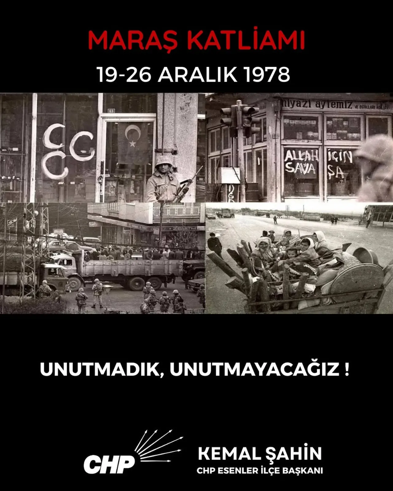 CHP Esenler'de Maraş Katliamı'nı Andı: Adalet ve Yüzleşme Çağrısı CHP Esenler'de Maraş Katliamı'nı Andı: Adalet ve Yüzleşme Çağrısı