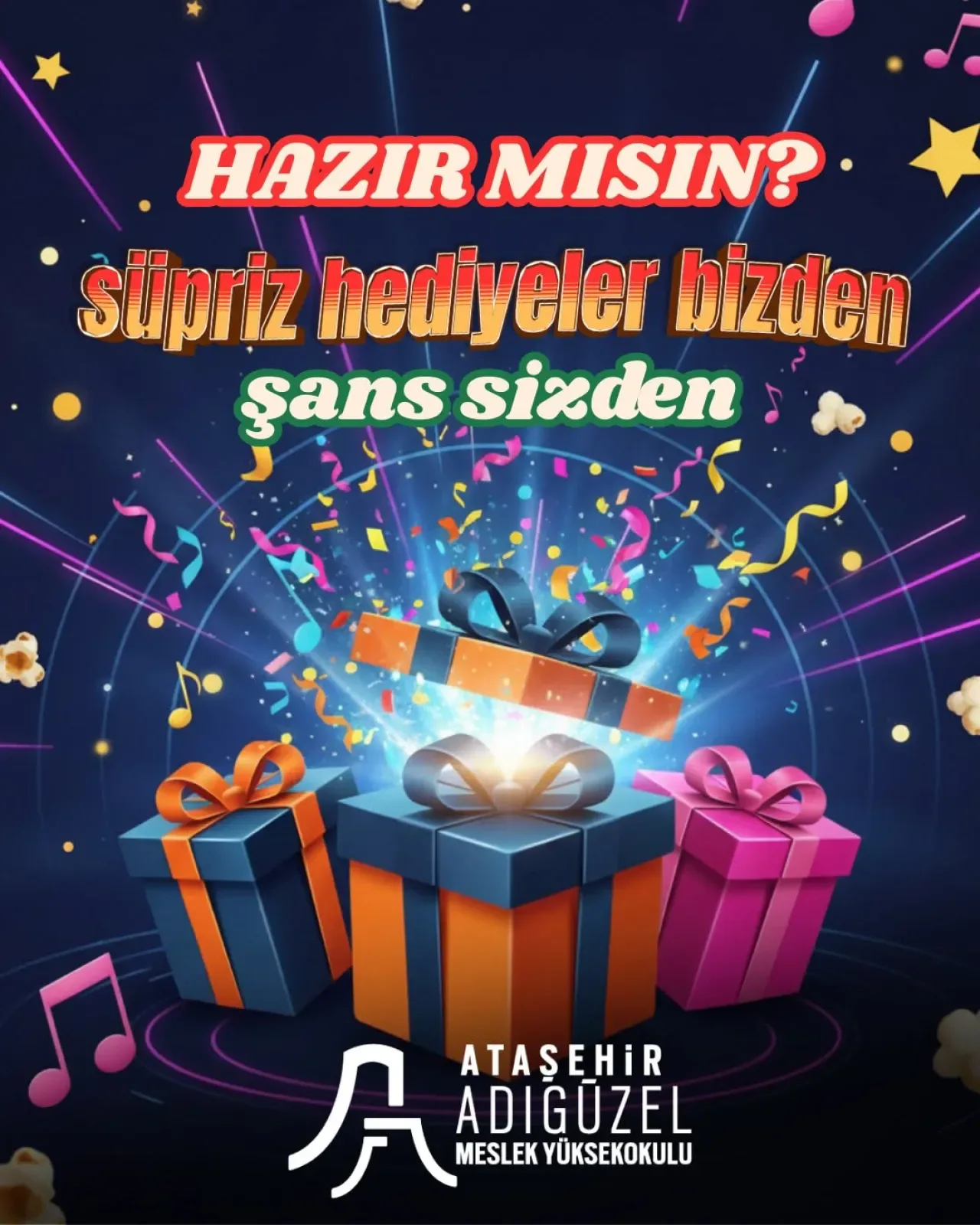 Ataşehir Adıgüzel MYO'da Yeni Yıl Partisi ve Sürpriz Hediye Fırsatı Ataşehir Adıgüzel MYO'da Yeni Yıl Partisi ve Sürpriz Hediye Fırsatı