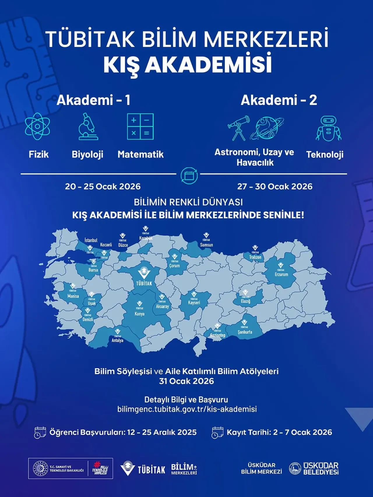 TÜBİTAK Bilim Merkezleri Kış Akademisi 2026'da Başlıyor TÜBİTAK Bilim Merkezleri Kış Akademisi 2026'da Başlıyor