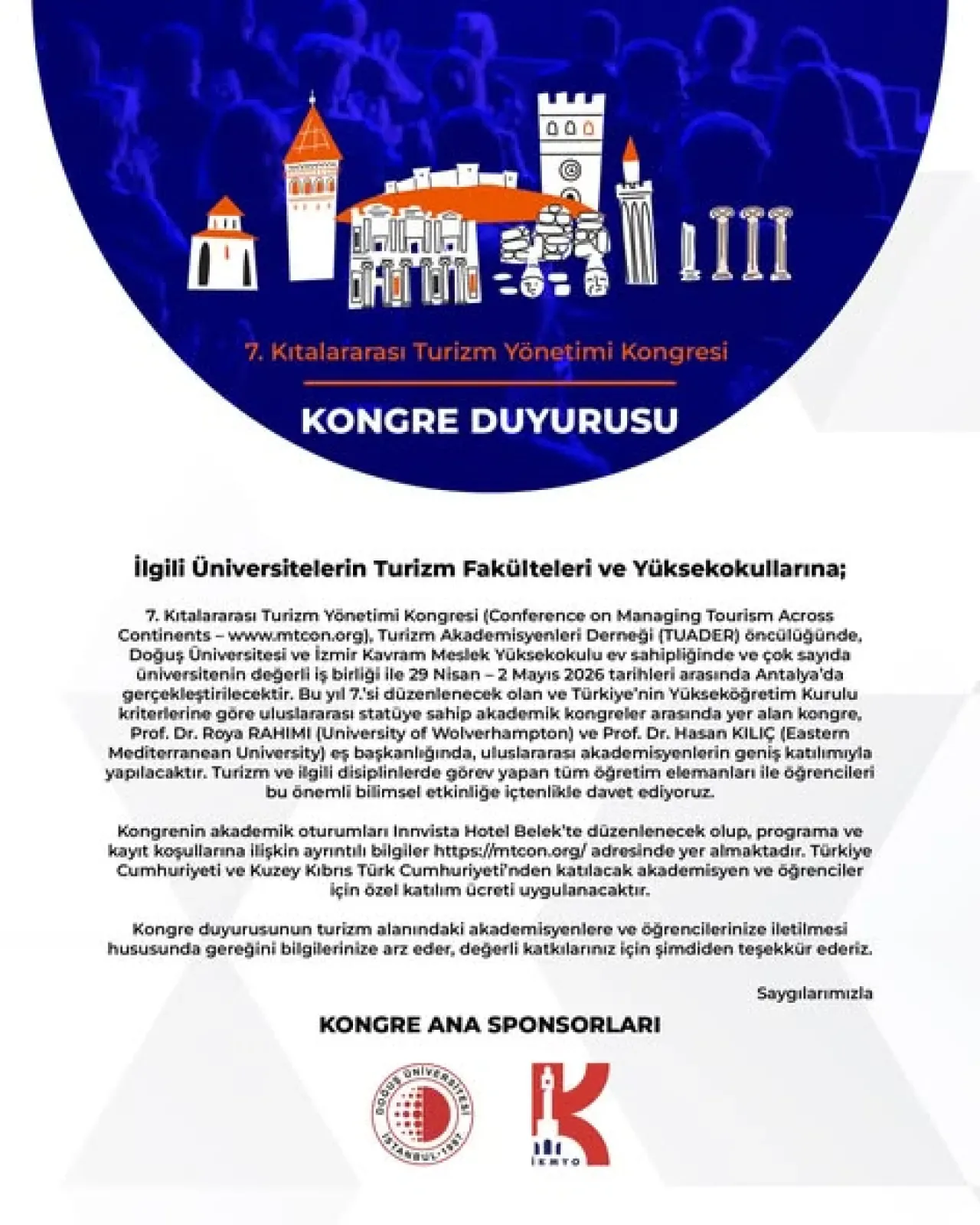 Kıtalararası Turizm Kongresi Antalya'da Düzenlenecek Kıtalararası Turizm Kongresi Antalya'da Düzenlenecek