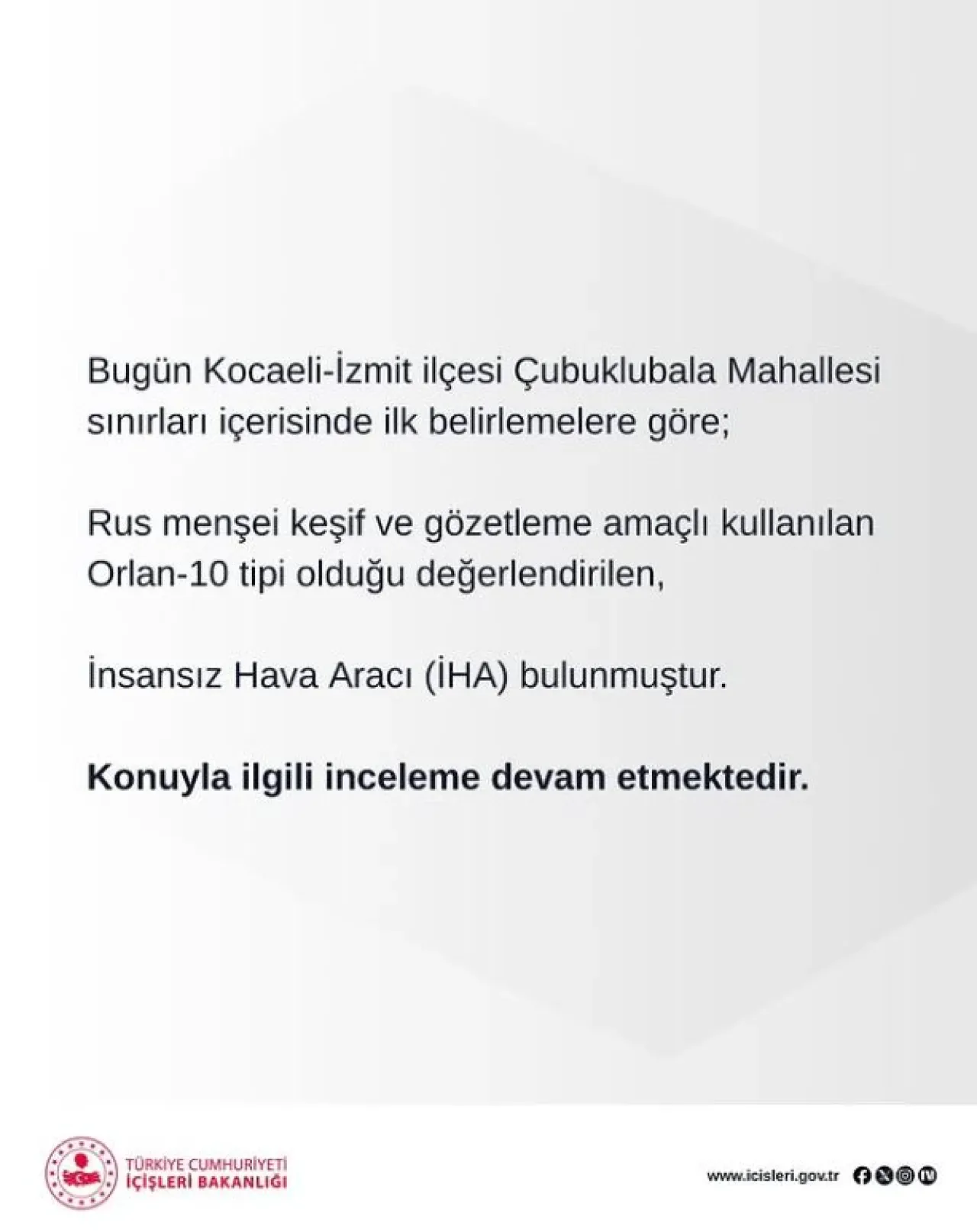 Kocaeli'de İnsansız Hava Aracı Enkazı Bulundu Kocaeli'de İnsansız Hava Aracı Enkazı Bulundu