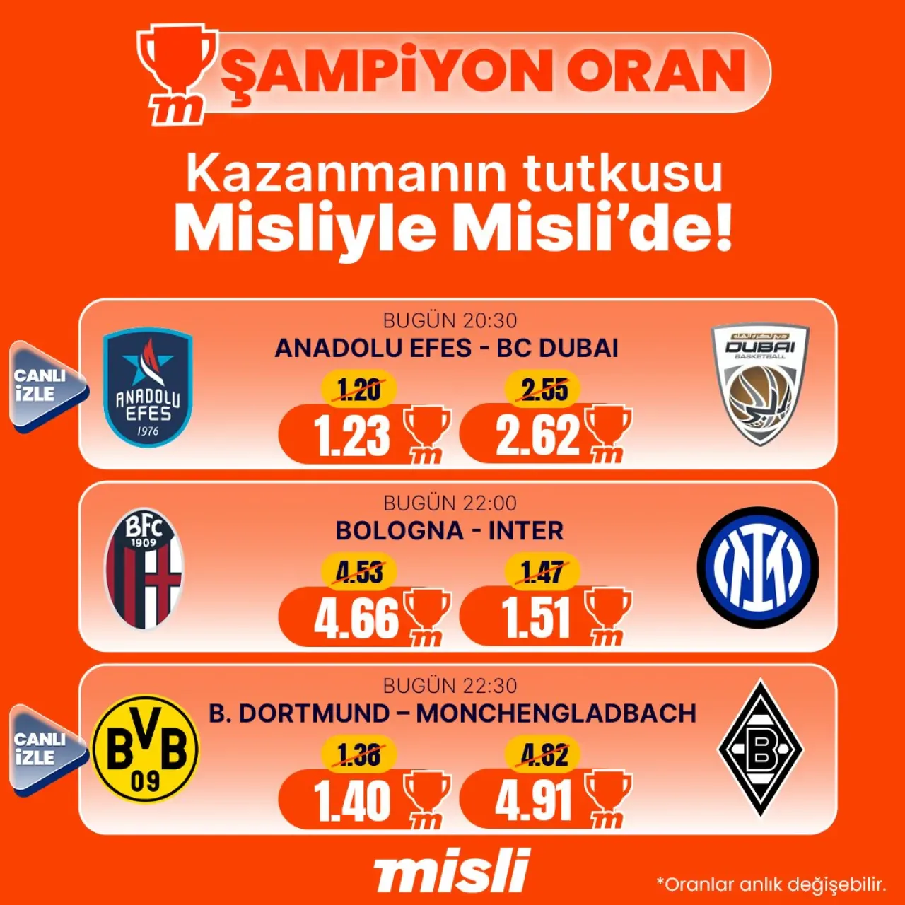 Şampiyon Oranlı Maçlar ve Bahis Fırsatları Şampiyon Oranlı Maçlar ve Bahis Fırsatları
