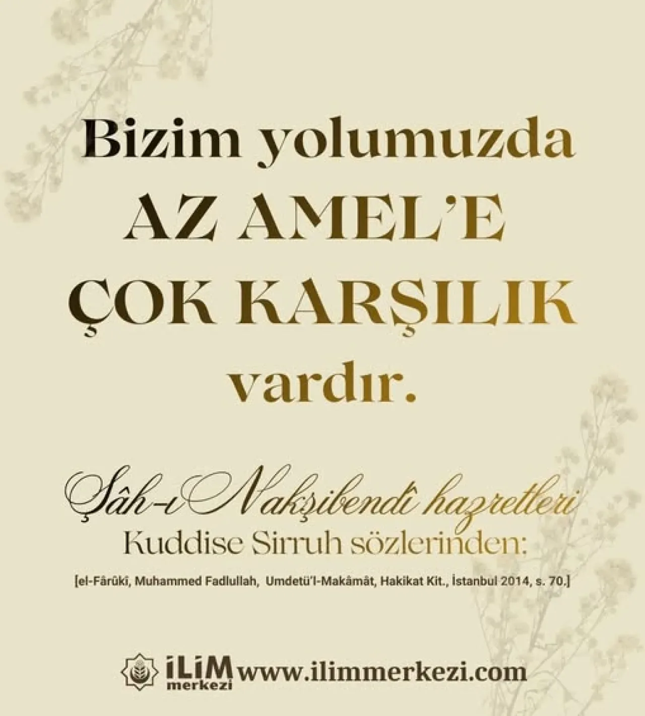 Başakşehir İlim Merkezi, Nakşibendi Yolunun Hikmetli Sözlerini Paylaştı Başakşehir İlim Merkezi, Nakşibendi Yolunun Hikmetli Sözlerini Paylaştı