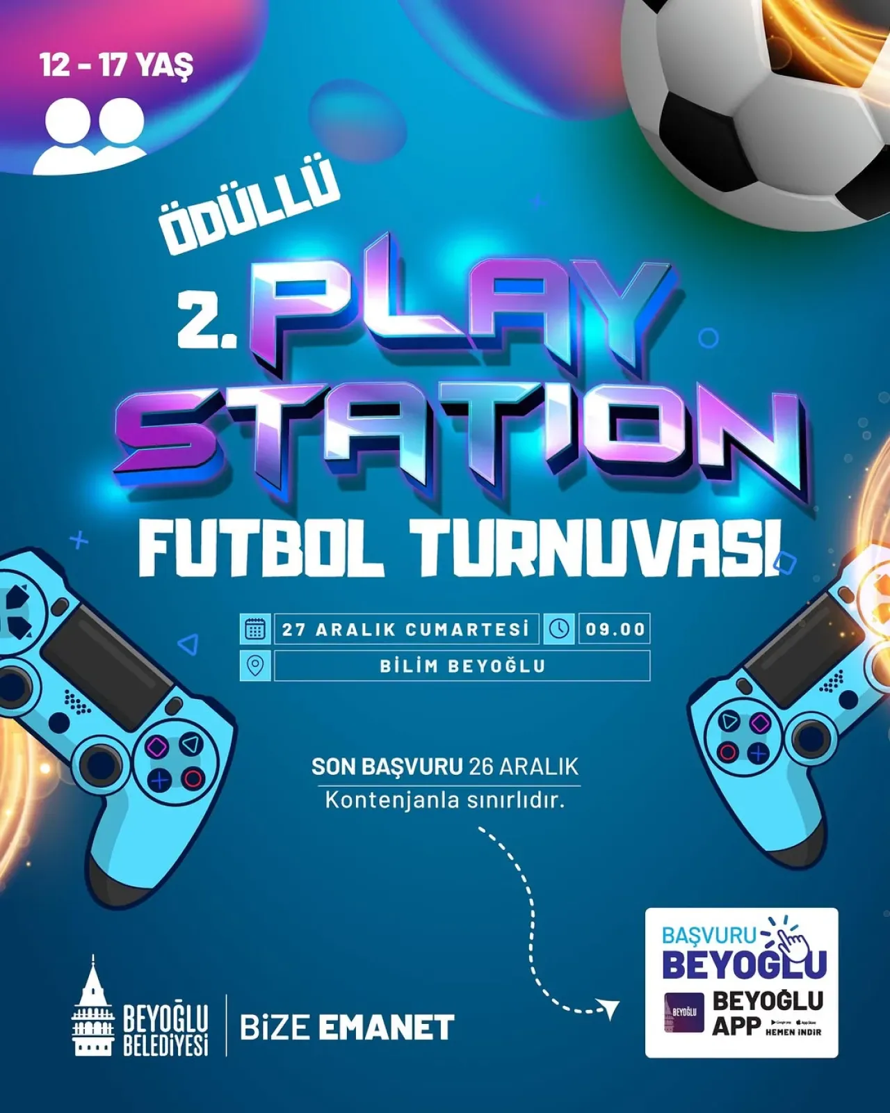 Beyoğlu'nda Gençlere Özel PlayStation Futbol Turnuvasının İkincisi Düzenleniyor Beyoğlu'nda Gençlere Özel PlayStation Futbol Turnuvasının İkincisi Düzenleniyor