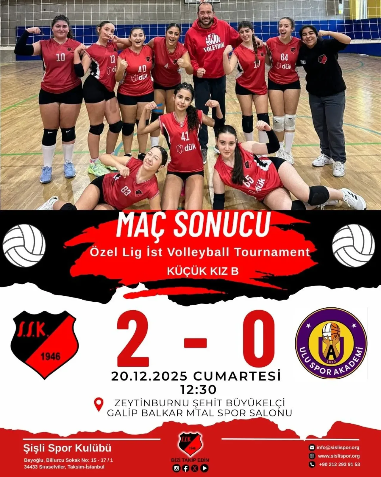 Şişli Spor Kulübü Küçük Kız B Voleybol Takımı Özel Turnuvada Galibiyet Aldı Şişli Spor Kulübü Küçük Kız B Voleybol Takımı Özel Turnuvada Galibiyet Aldı