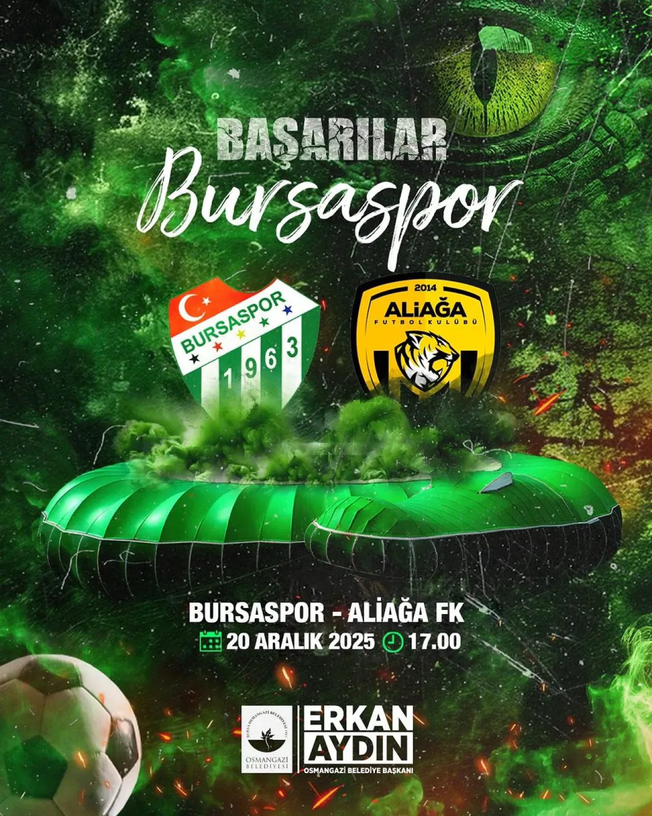 Başkan Aydın'dan Bursaspor'a Ev Sahibi Maç Öncesi Destek Mesajı Başkan Aydın'dan Bursaspor'a Ev Sahibi Maç Öncesi Destek Mesajı