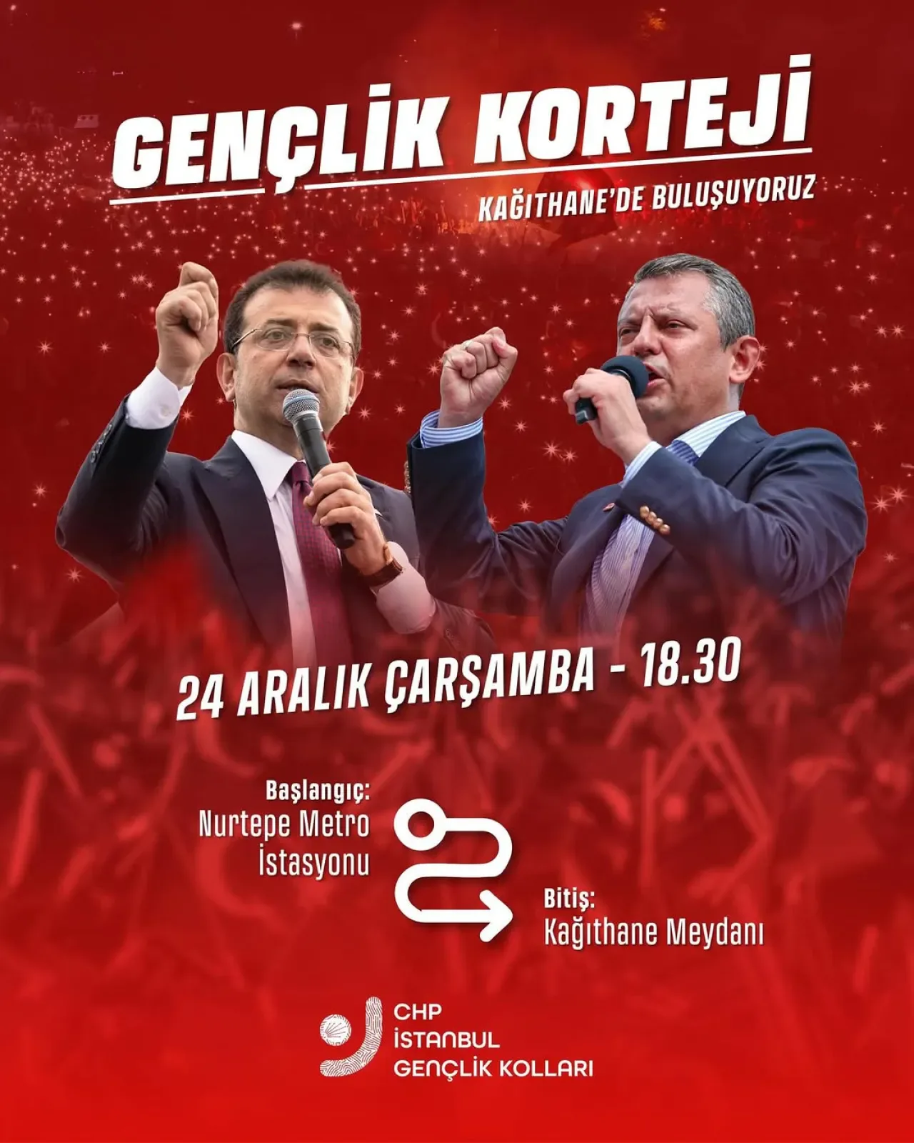 Kağıthane'de CHP Gençlik Kolları, İmamoğlu ve Tutuklu Başkanlar İçin Yürüyüş Düzenliyor Kağıthane'de CHP Gençlik Kolları, İmamoğlu ve Tutuklu Başkanlar İçin Yürüyüş Düzenliyor