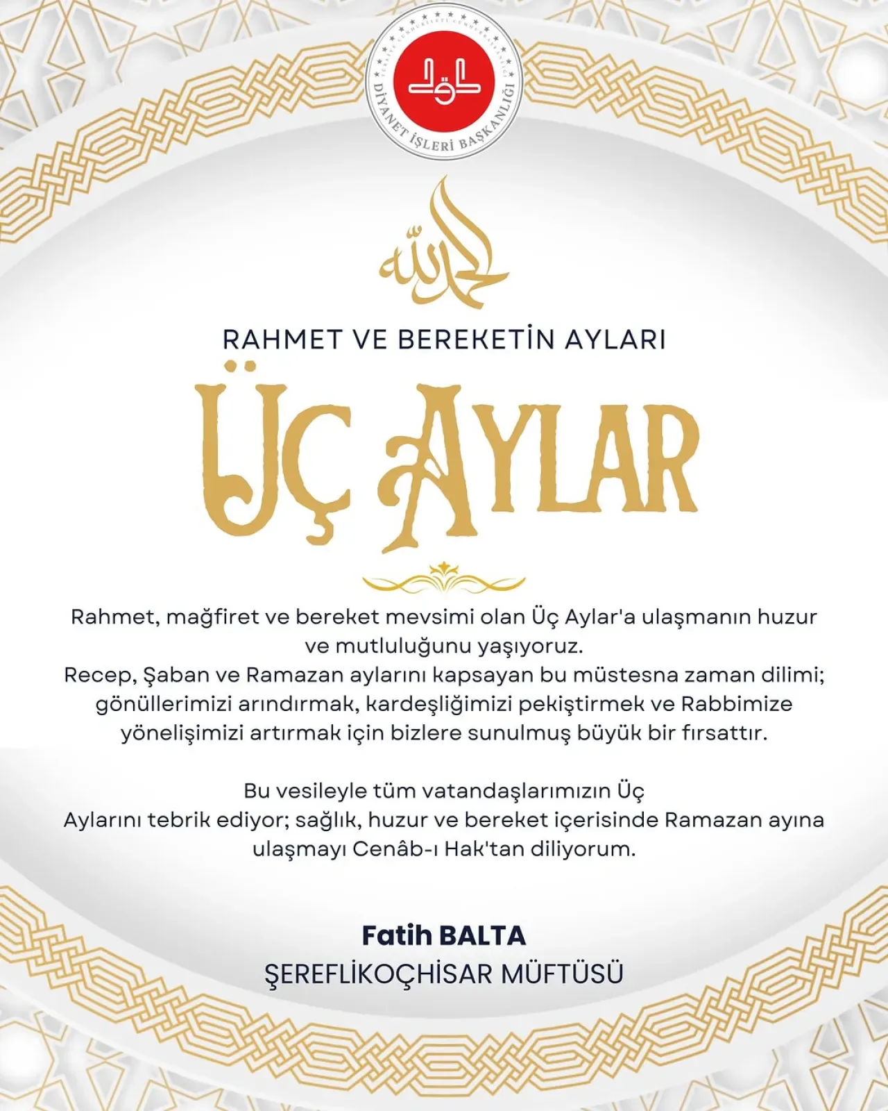 Şereflikoçhisar'da Üç Ayların Başlangıcı İle Manevi Huzur Dönemi Şereflikoçhisar'da Üç Ayların Başlangıcı İle Manevi Huzur Dönemi