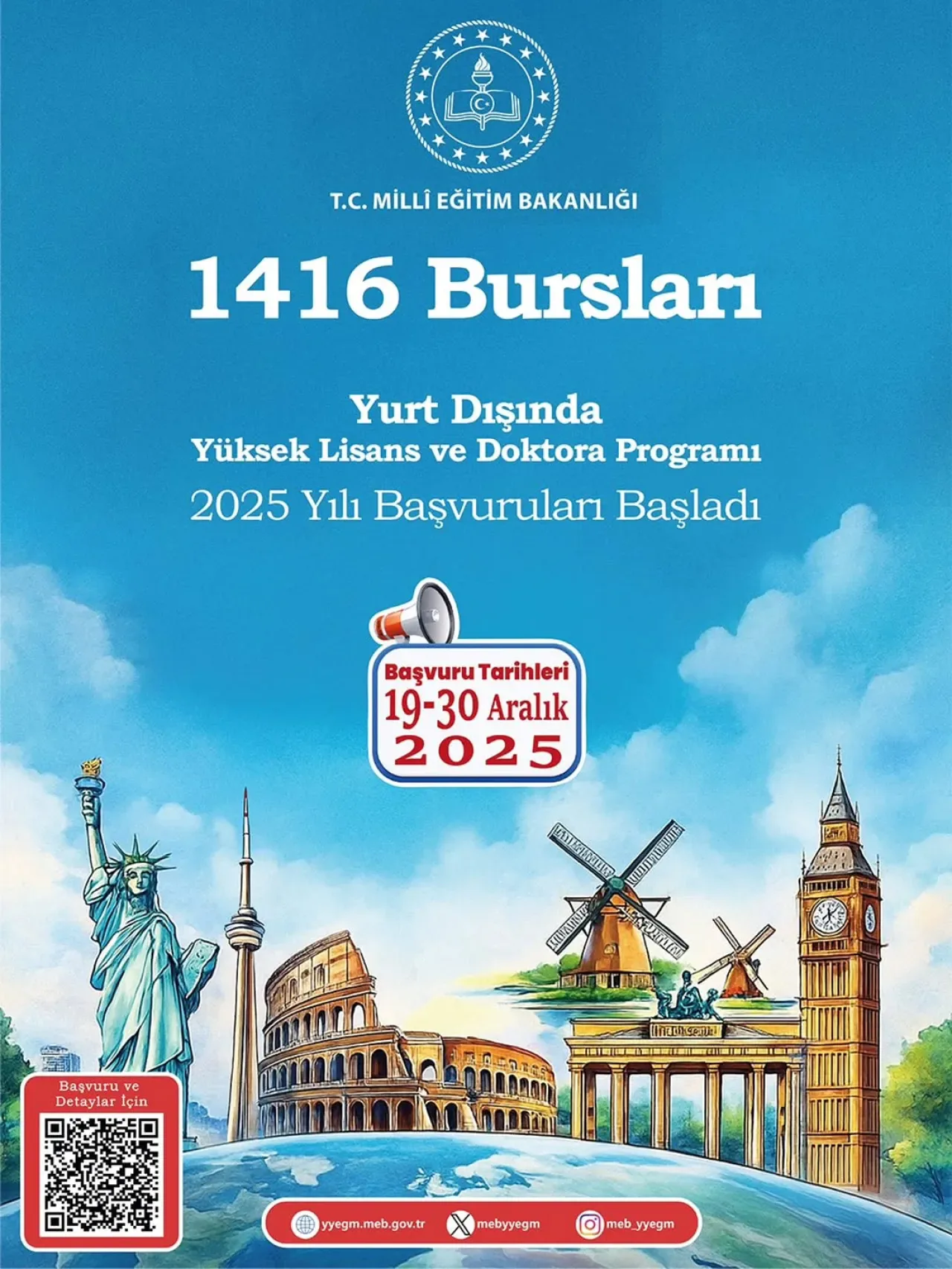 2025 Yılı 1416 Sayılı Yurt Dışı Bursları için Başvurular Başladı 2025 Yılı 1416 Sayılı Yurt Dışı Bursları için Başvurular Başladı