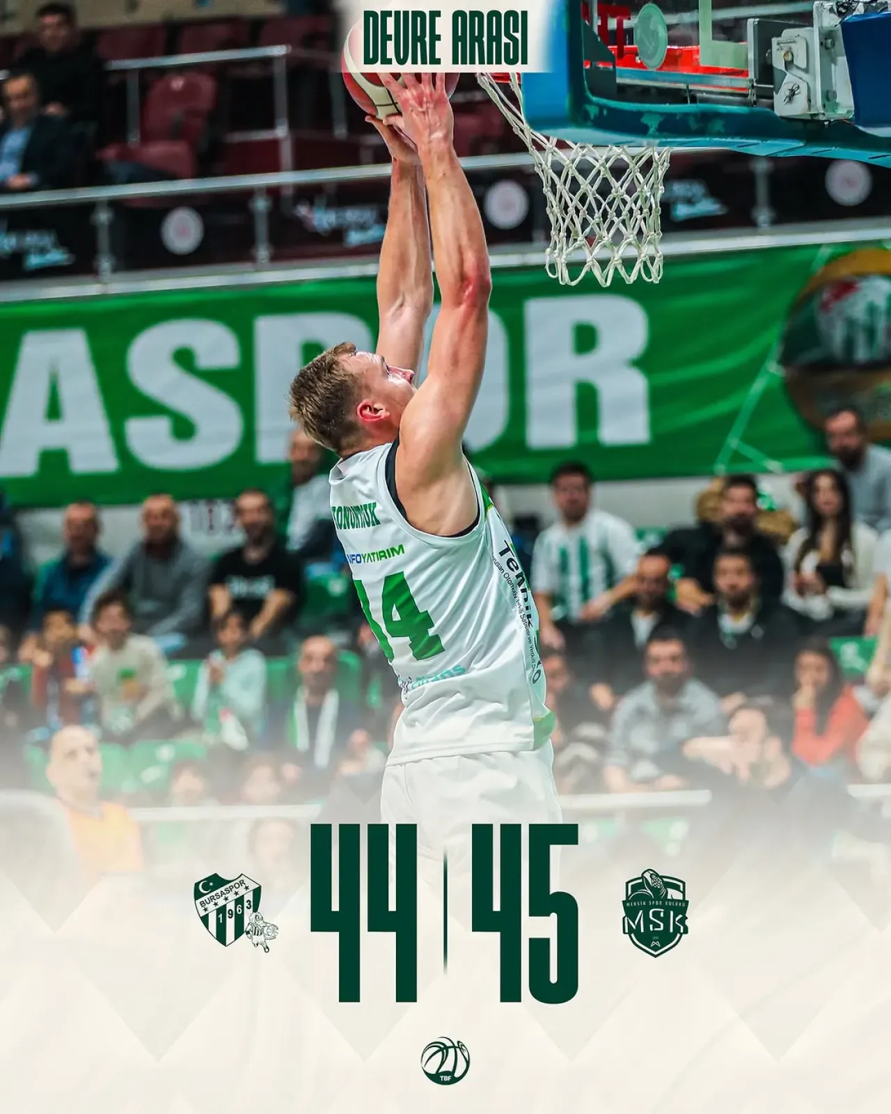 Bursaspor Basketbol, Mersin Büyükşehir Belediyespor Maçında Devreyi Geride Kapattı Bursaspor Basketbol, Mersin Büyükşehir Belediyespor Maçında Devreyi Geride Kapattı