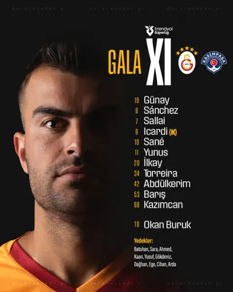 Galatasaray'ın Kasımpaşa Maçındaki İlk 11'i Açıklandı