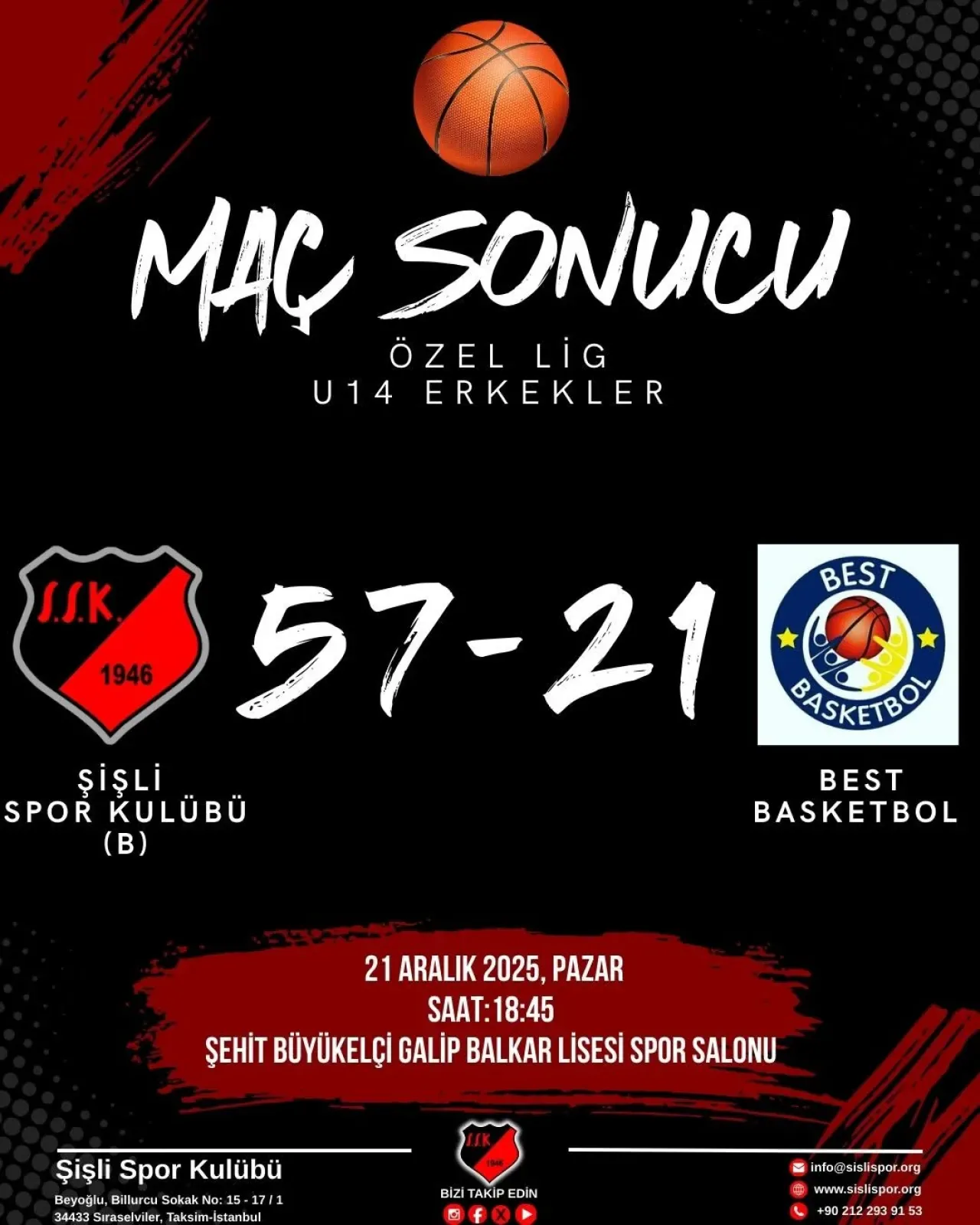 Şişli Spor Kulübü U14 Takımı, Best Basketbol'u Farklı Mağlup Etti Şişli Spor Kulübü U14 Takımı, Best Basketbol'u Farklı Mağlup Etti