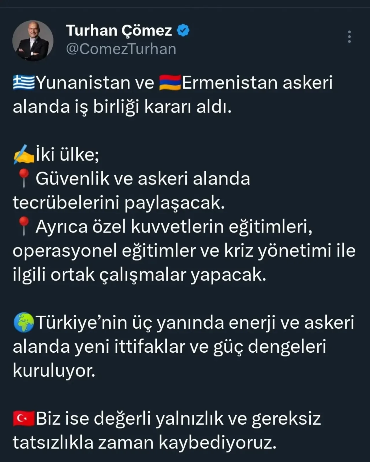 Yunanistan ve Ermenistan Askeri İş Birliği Anlaşmasına Dair Açıklama Yunanistan ve Ermenistan Askeri İş Birliği Anlaşmasına Dair Açıklama