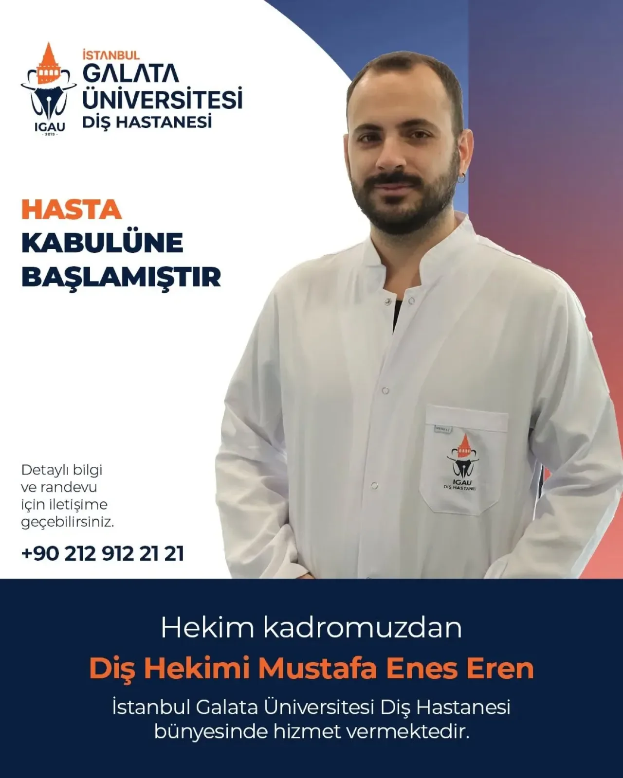 İstanbul Galata Üniversitesi Diş Hastanesi'nde Yeni Hekim: Mustafa Enes Eren Hasta Kabulüne Başladı İstanbul Galata Üniversitesi Diş Hastanesi'nde Yeni Hekim: Mustafa Enes Eren Hasta Kabulüne Başladı