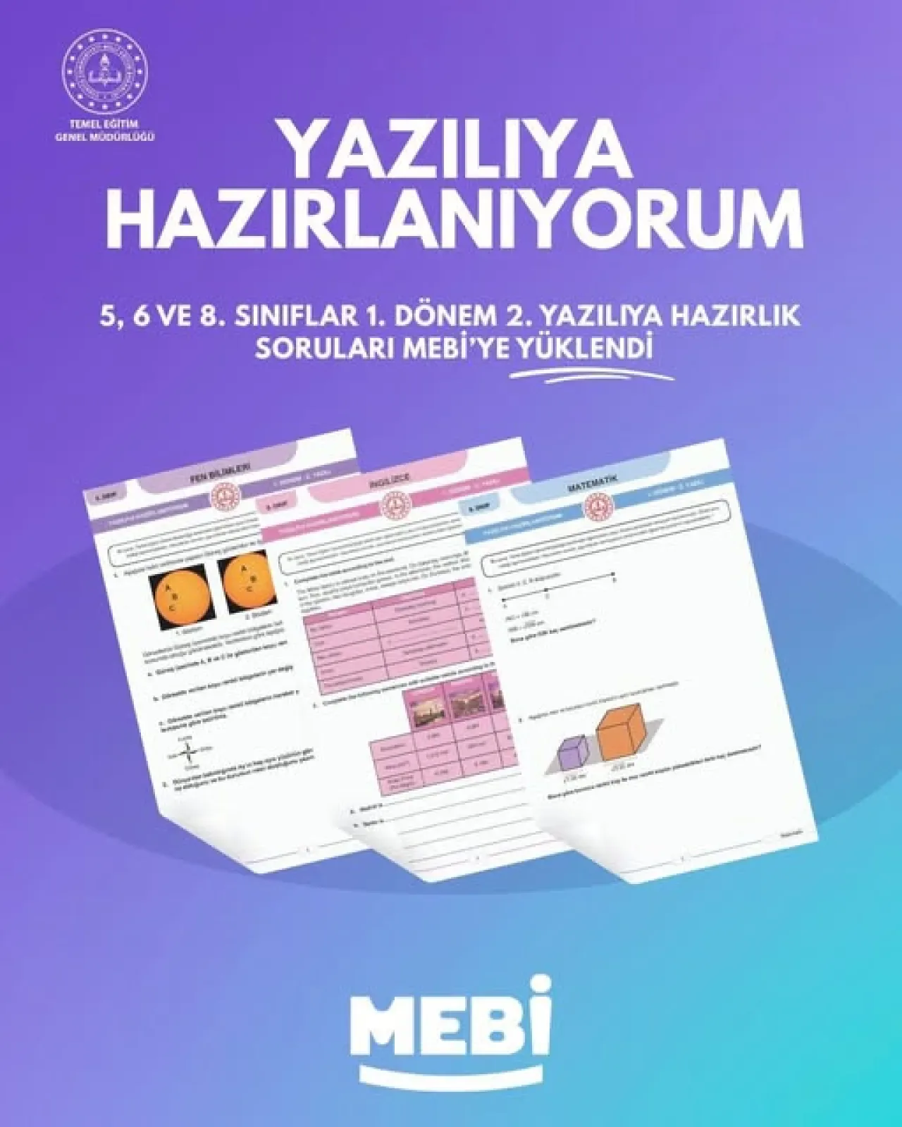 İstanbul'da 5, 6 ve 8. Sınıflar İçin Yazılıya Hazırlık Soruları Yayınlandı İstanbul'da 5, 6 ve 8. Sınıflar İçin Yazılıya Hazırlık Soruları Yayınlandı