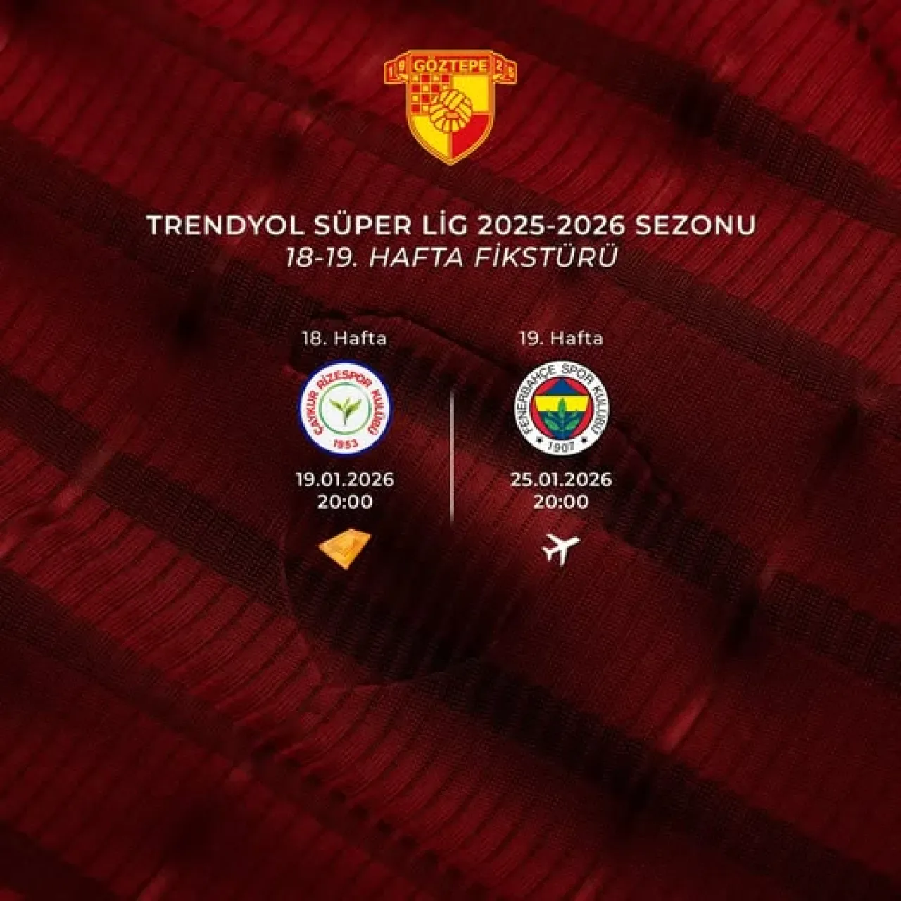 Trendyol Süper Lig'de 18. ve 19. Hafta Maç Programı Açıklandı Trendyol Süper Lig'de 18. ve 19. Hafta Maç Programı Açıklandı