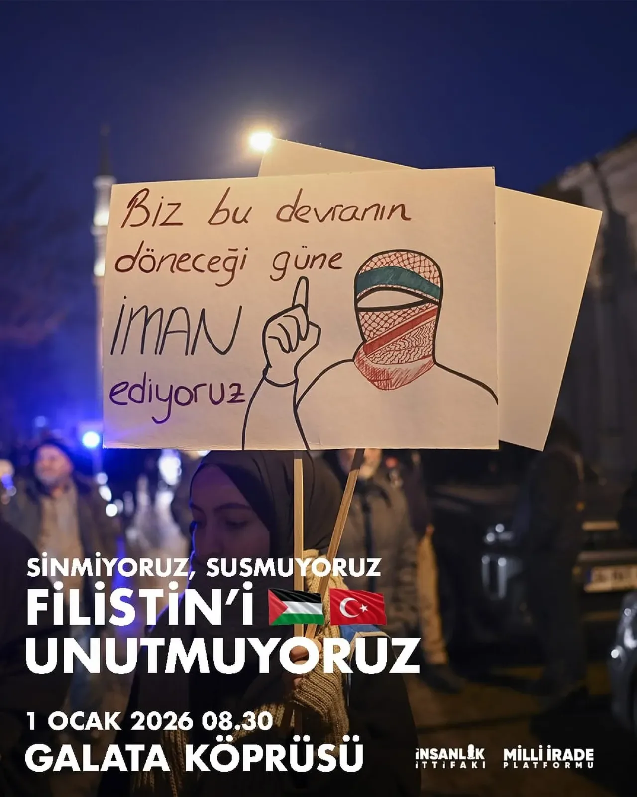 Galata Köprüsü'nde 1 Ocak'ta Anlamlı Buluşma Galata Köprüsü'nde 1 Ocak'ta Anlamlı Buluşma