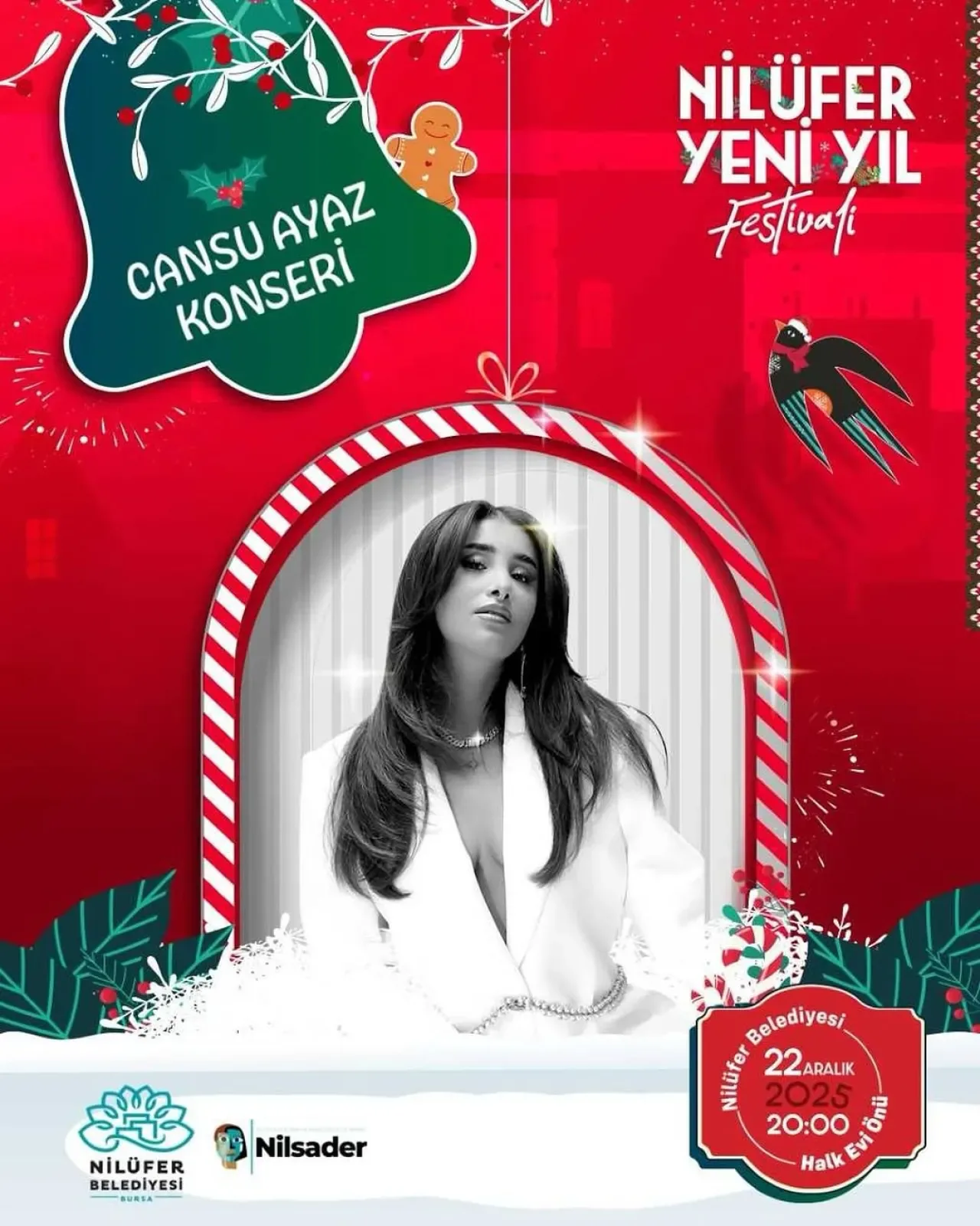 Nilüfer'de Yeni Yıl Coşkusu Cansu Ayaz Konseri ile Sürüyor Nilüfer'de Yeni Yıl Coşkusu Cansu Ayaz Konseri ile Sürüyor