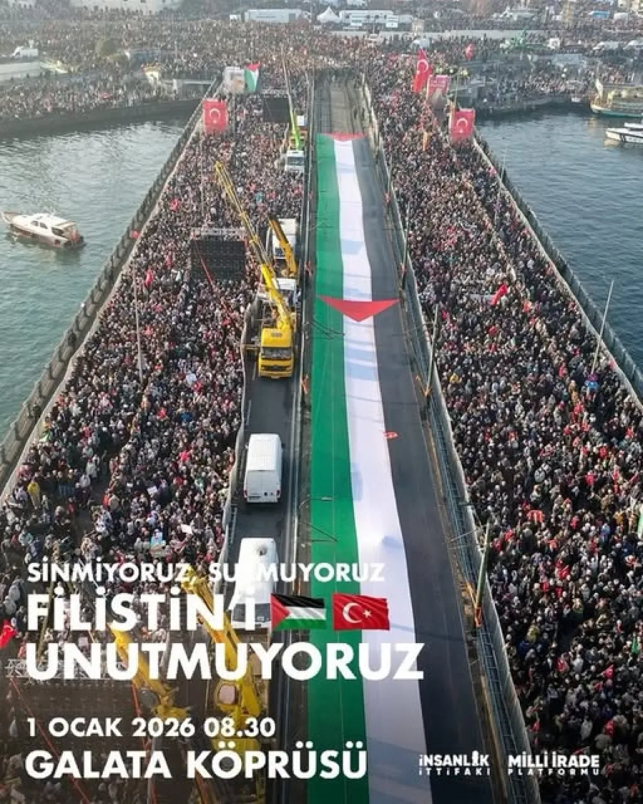AK Parti Bayrampaşa İlçe Başkanlığı'ndan Yılbaşı Günü Filistin İçin Galata Köprüsü Buluşması AK Parti Bayrampaşa İlçe Başkanlığı'ndan Yılbaşı Günü Filistin İçin Galata Köprüsü Buluşması