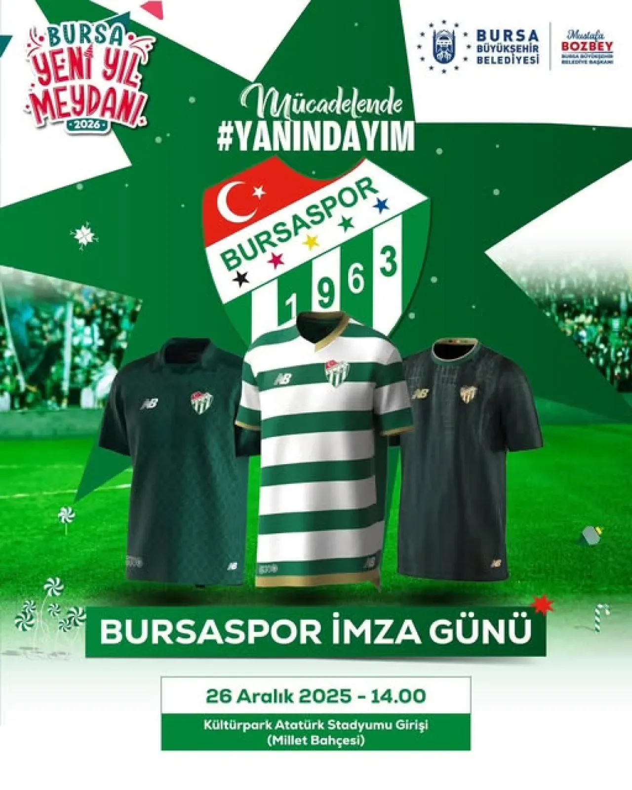Bursasporlu Futbolcular Bursa Yeni Yıl Meydanı'nda Taraftarlarla Buluşacak Bursasporlu Futbolcular Bursa Yeni Yıl Meydanı'nda Taraftarlarla Buluşacak