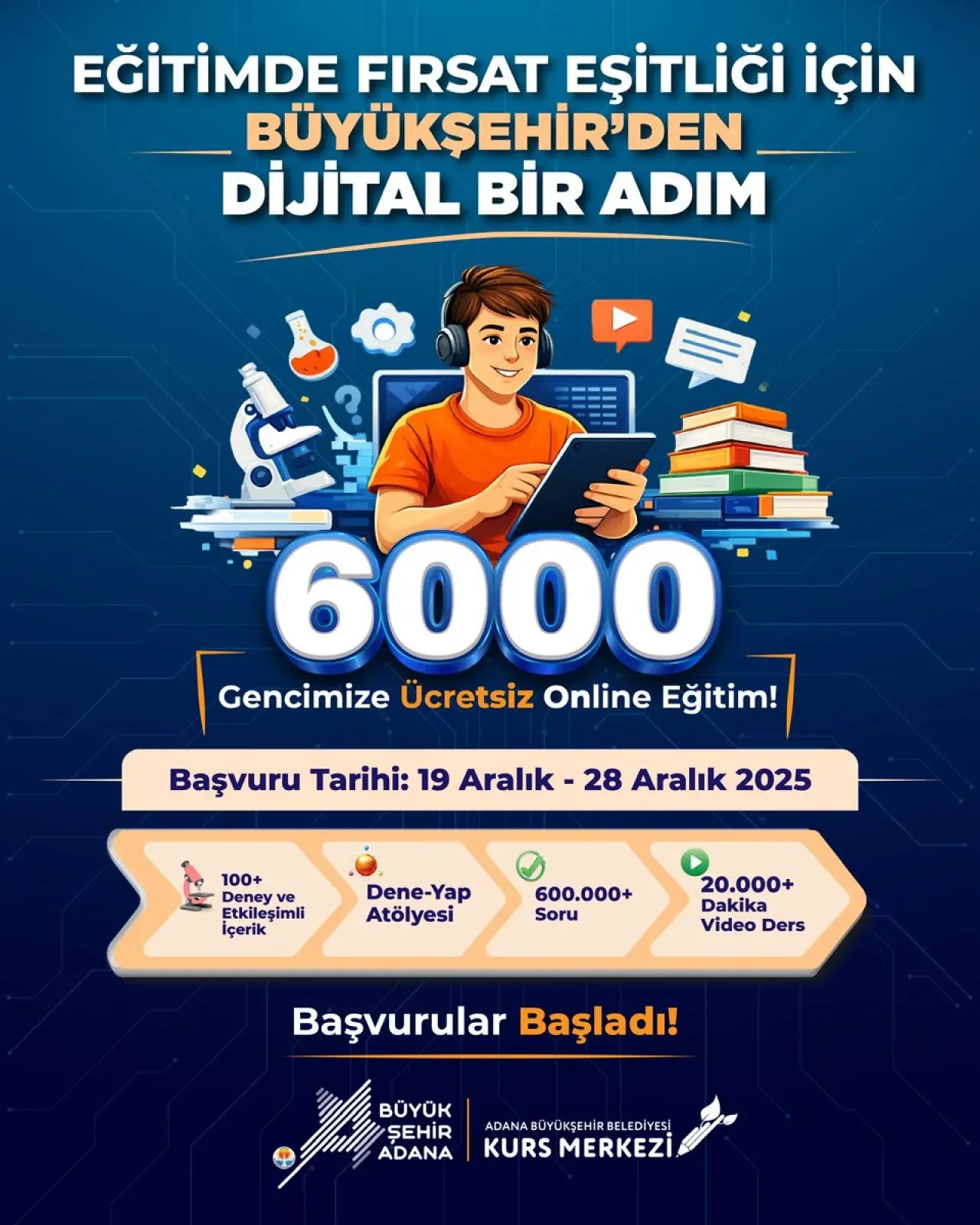 Adana'da Eğitimde Fırsat Eşitliği İçin Dijital Hamle: 6 Bin Öğrenciye Ücretsiz Online Eğitim Adana'da Eğitimde Fırsat Eşitliği İçin Dijital Hamle: 6 Bin Öğrenciye Ücretsiz Online Eğitim