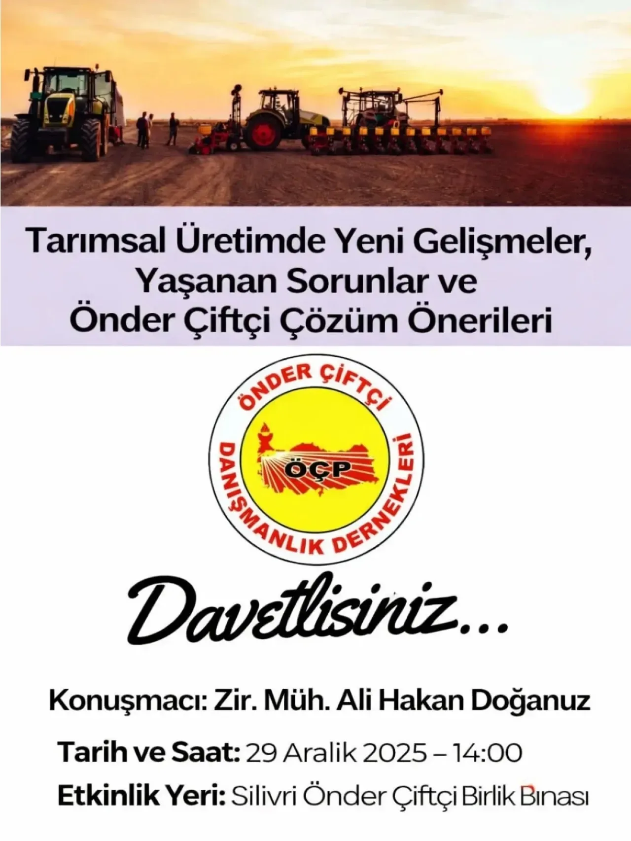 Silivri'de Üreticileri Buluşturacak Önemli Tarım Semineri Silivri'de Üreticileri Buluşturacak Önemli Tarım Semineri