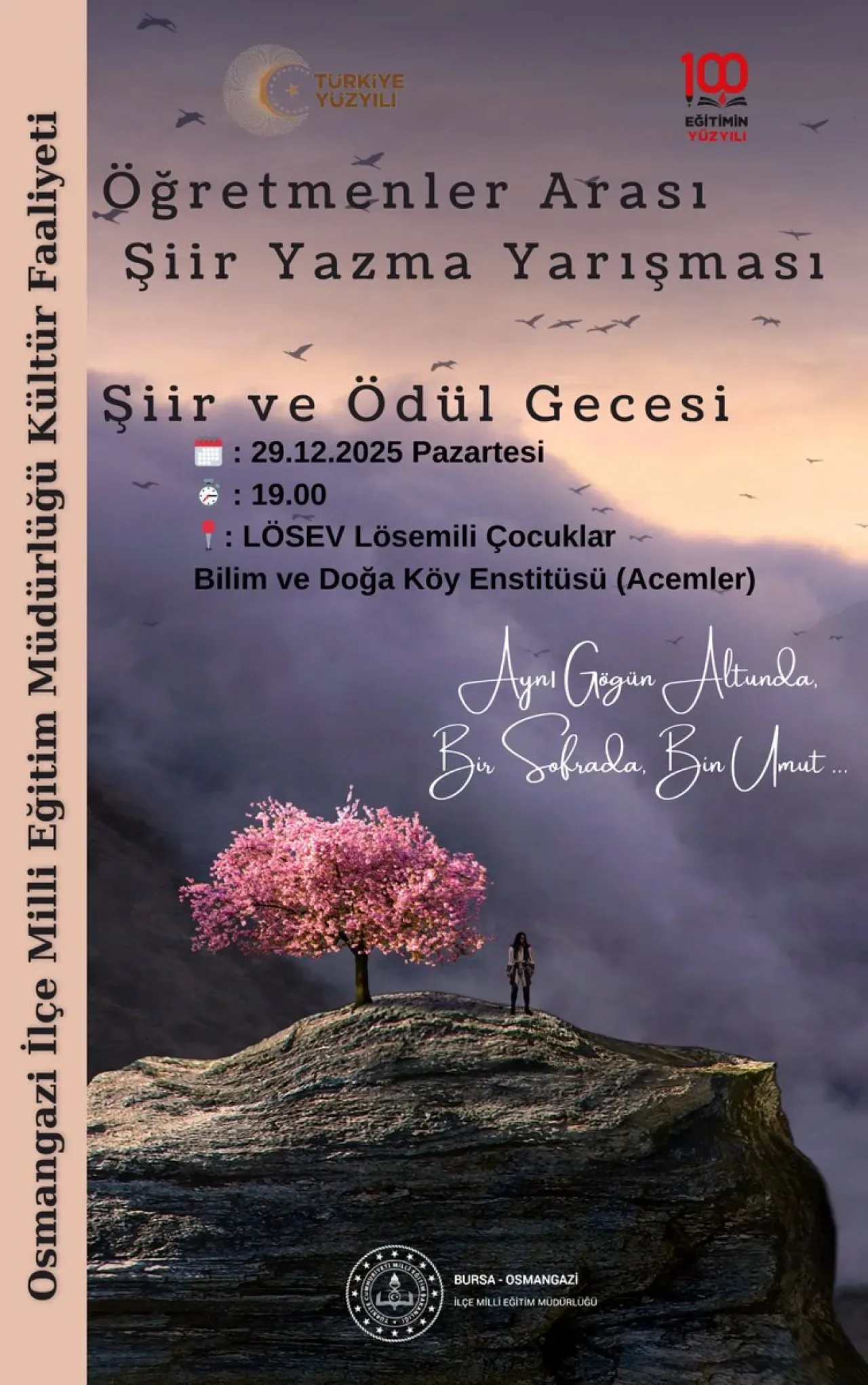 Bursa'da Öğretmenler "Bir Sofrada Bin Umut" İçin Şiirleriyle Yarıştı Bursa'da Öğretmenler "Bir Sofrada Bin Umut" İçin Şiirleriyle Yarıştı