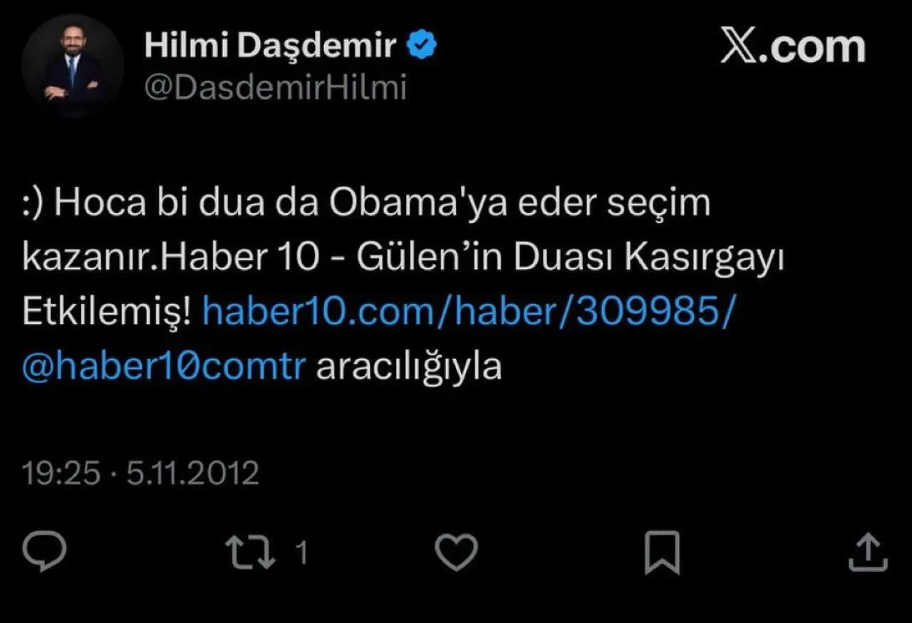 Hilmi Daşdemir'in Geçmişteki Paylaşımı Gündem Oldu Hilmi Daşdemir'in Geçmişteki Paylaşımı Gündem Oldu