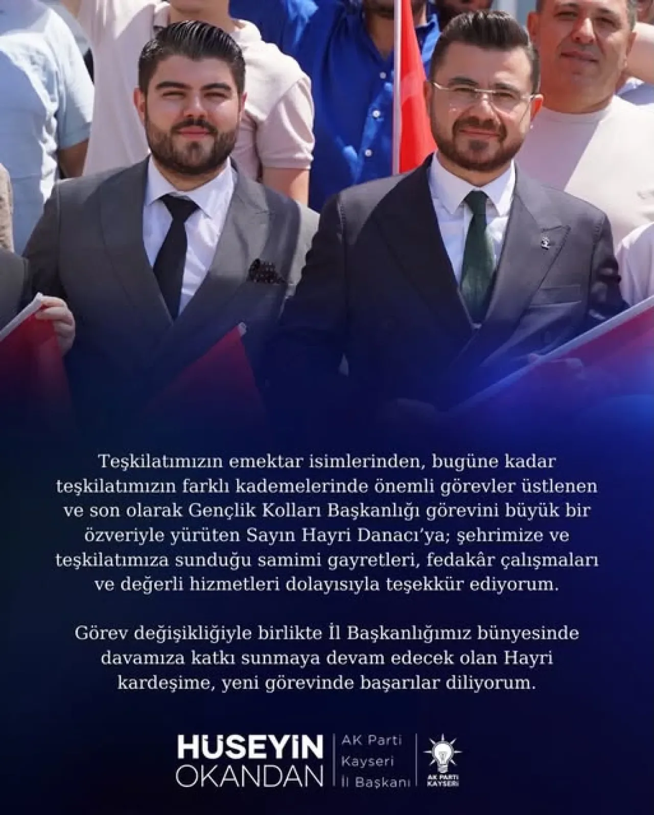 AK Parti Kayseri'de Kritik Görev Değişimi: Hayri Danacı'nın Yeni Rolü AK Parti Kayseri'de Kritik Görev Değişimi: Hayri Danacı'nın Yeni Rolü