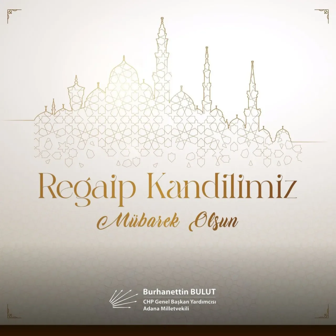 CHP'li Bulut'tan Regaip Kandili Mesajı: Sağlık, Huzur ve Mutluluk Temennisi CHP'li Bulut'tan Regaip Kandili Mesajı: Sağlık, Huzur ve Mutluluk Temennisi