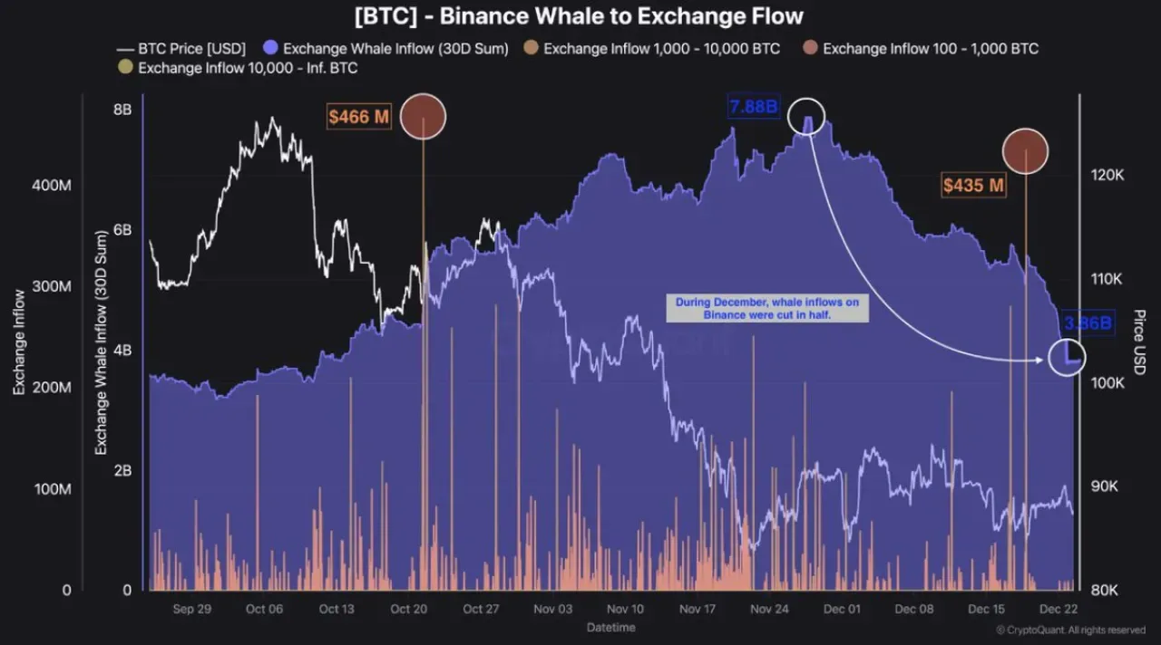 Binance'de Balina Hareketleri: Aralık Ayında Büyük Yatırımcı Girişleri Yarıya Düştü Binance'de Balina Hareketleri: Aralık Ayında Büyük Yatırımcı Girişleri Yarıya Düştü