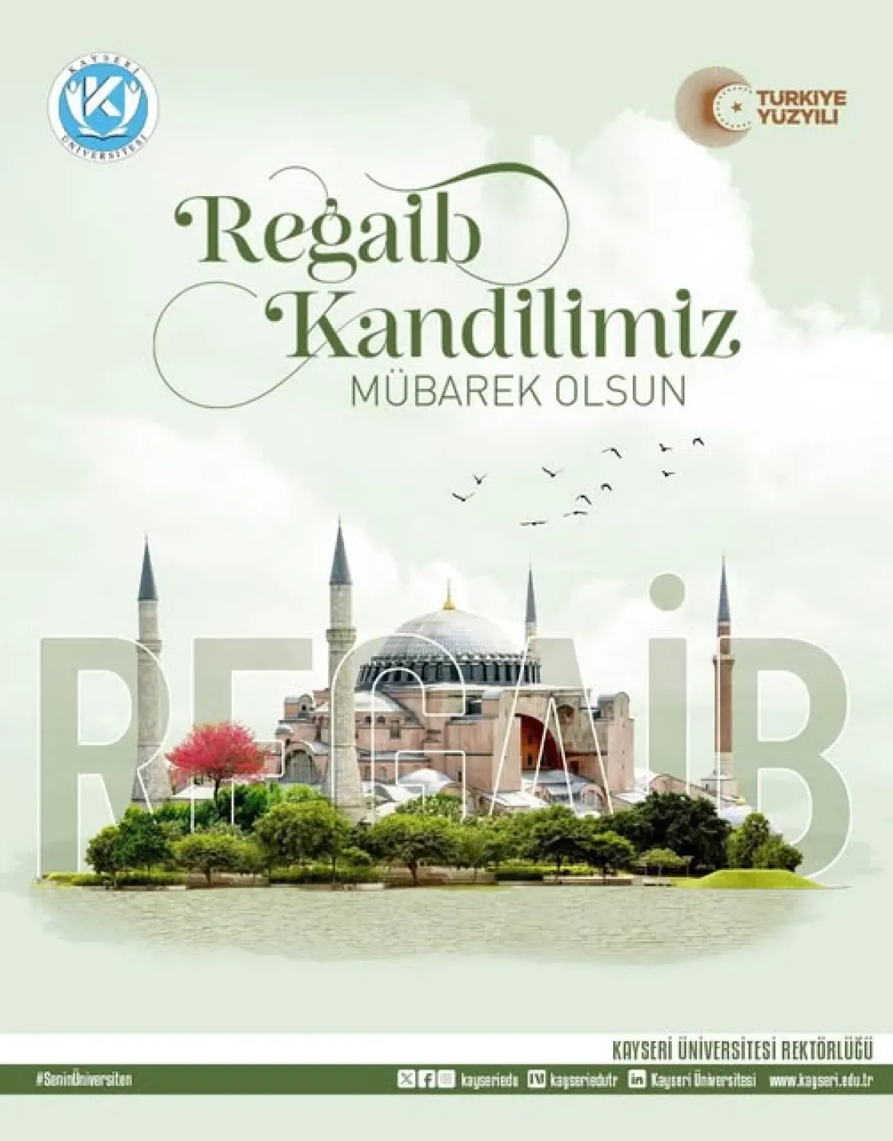 Kayseri Üniversitesi Rektörü'nden Regaib Kandili Mesajı Kayseri Üniversitesi Rektörü'nden Regaib Kandili Mesajı