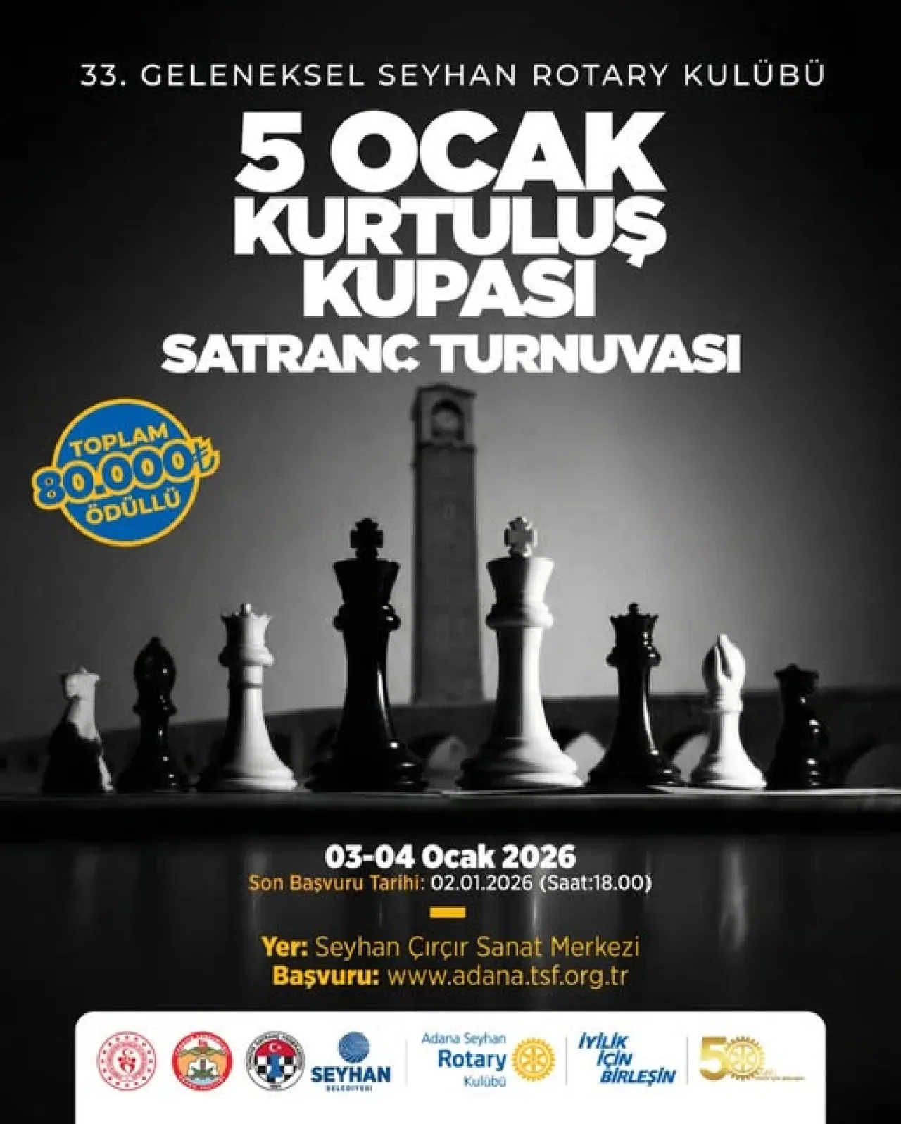 Seyhan'ın Kurtuluş Coşkusu 80.000 TL Ödüllü Satranç Turnuvası ile Taçlanıyor Seyhan'ın Kurtuluş Coşkusu 80.000 TL Ödüllü Satranç Turnuvası ile Taçlanıyor