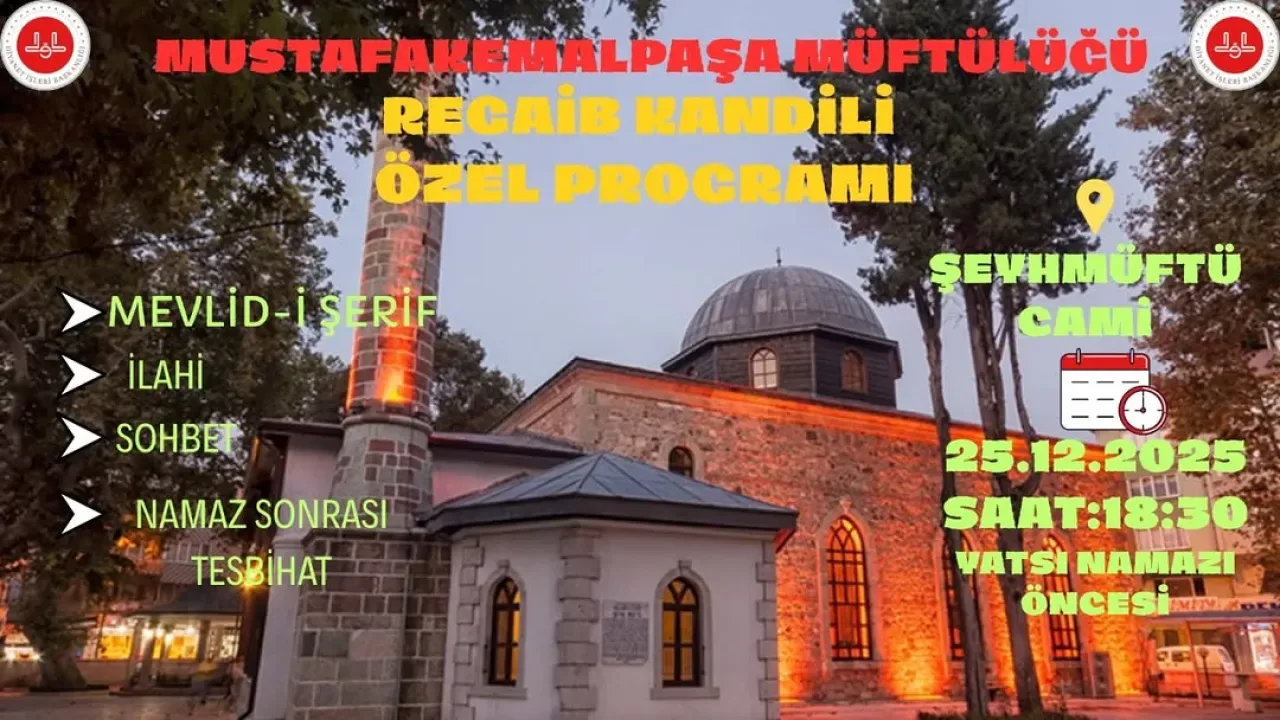 Mustafakemalpaşa Müftülüğü'nden Regaib Kandili Mesajı Mustafakemalpaşa Müftülüğü'nden Regaib Kandili Mesajı