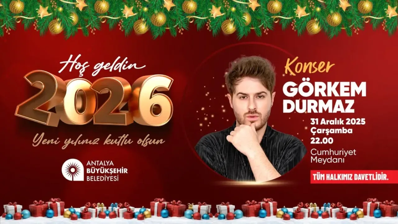 Antalya, Yılbaşı Gecesinde Görkem Durmaz Konseriyle Coşacak Antalya, Yılbaşı Gecesinde Görkem Durmaz Konseriyle Coşacak