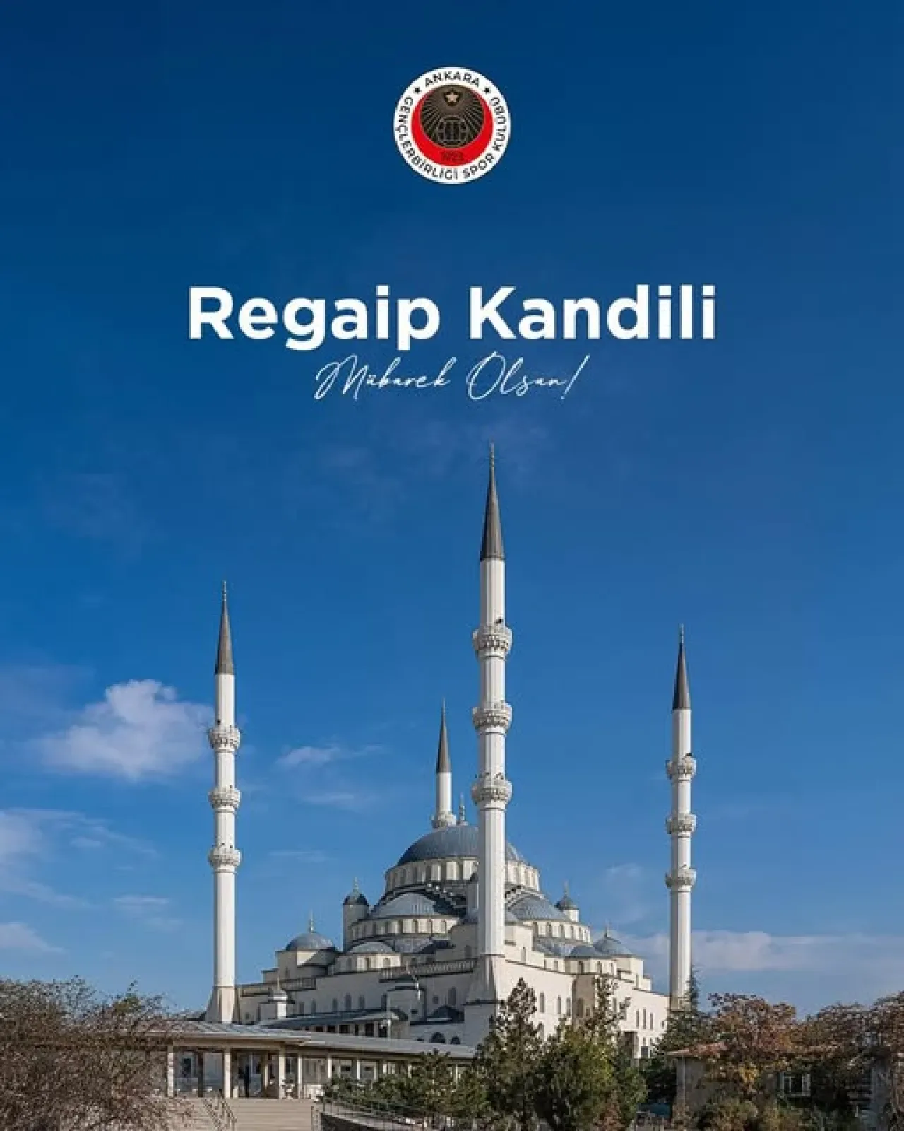 Gençlerbirliği'nden Regaip Kandili Mesajı Gençlerbirliği'nden Regaip Kandili Mesajı
